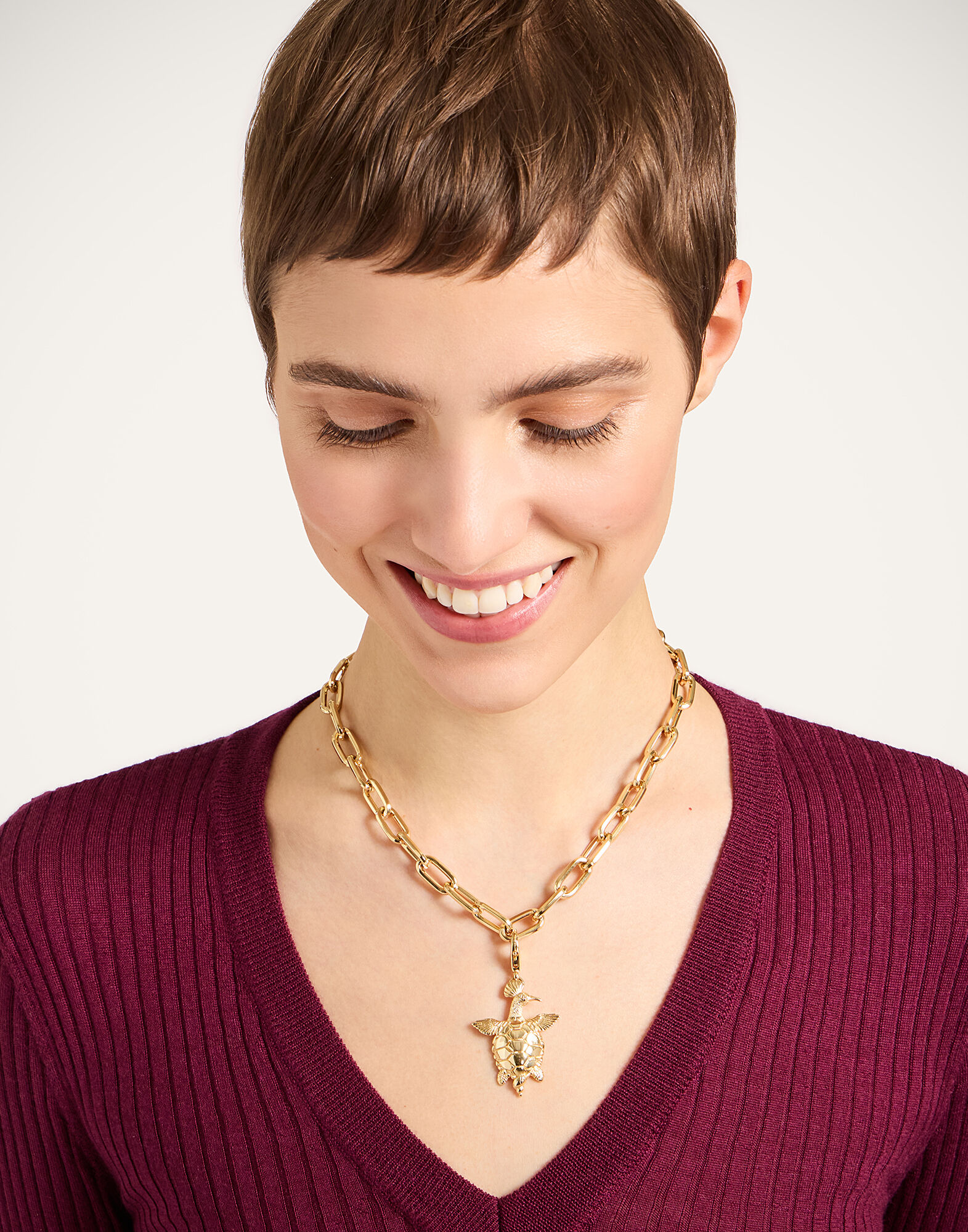 La DoubleJ Turtlair Charm 24k Gold Plate CHM0028BRA003SOLIDYE05