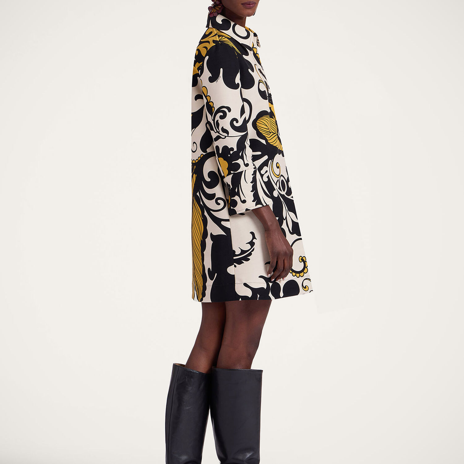 La Doublej Artemis Dress In Marea Black & White