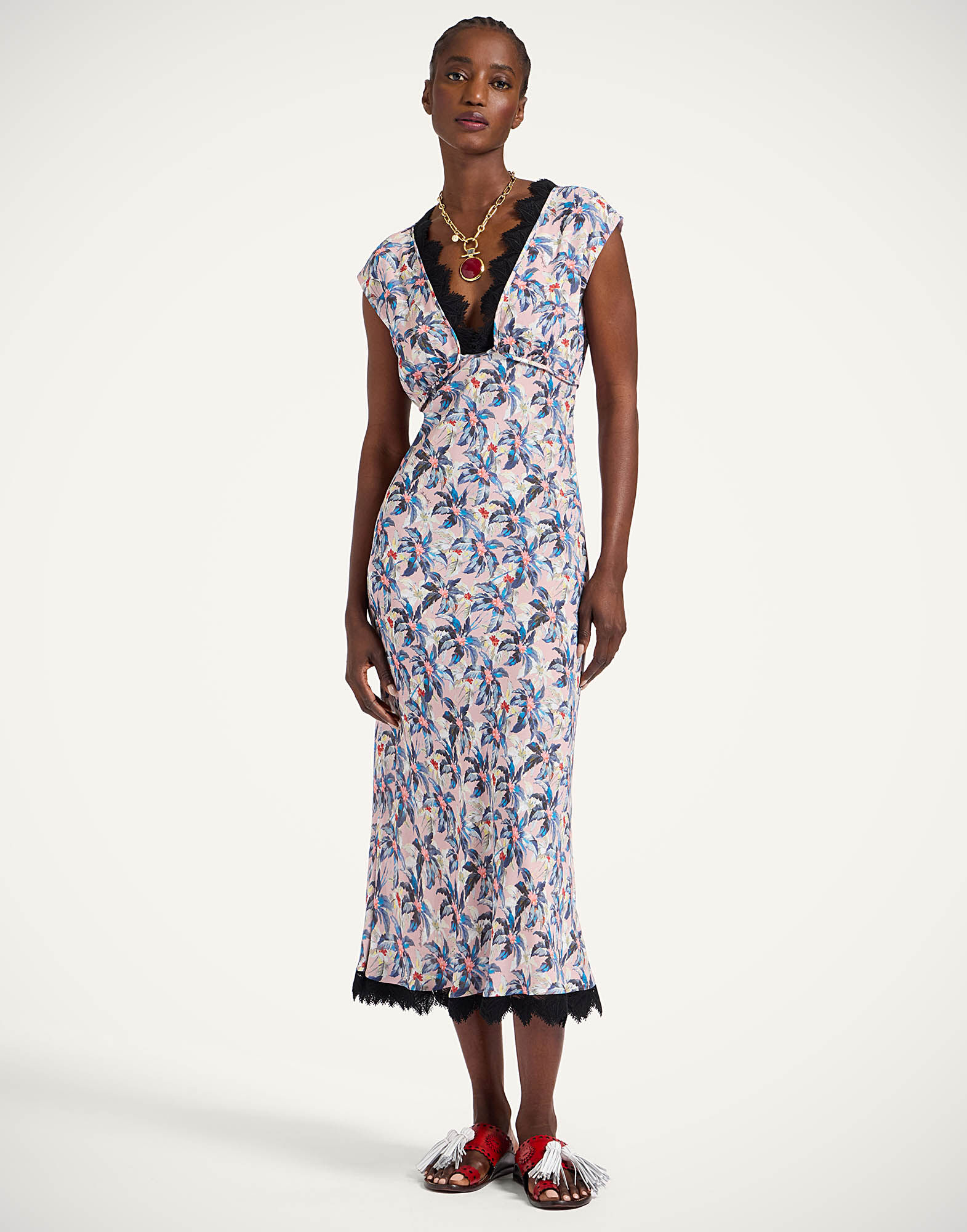 La DoubleJ Luna Dress Mini Tropicana Mauve DRE0898VIS019TRC02PU06