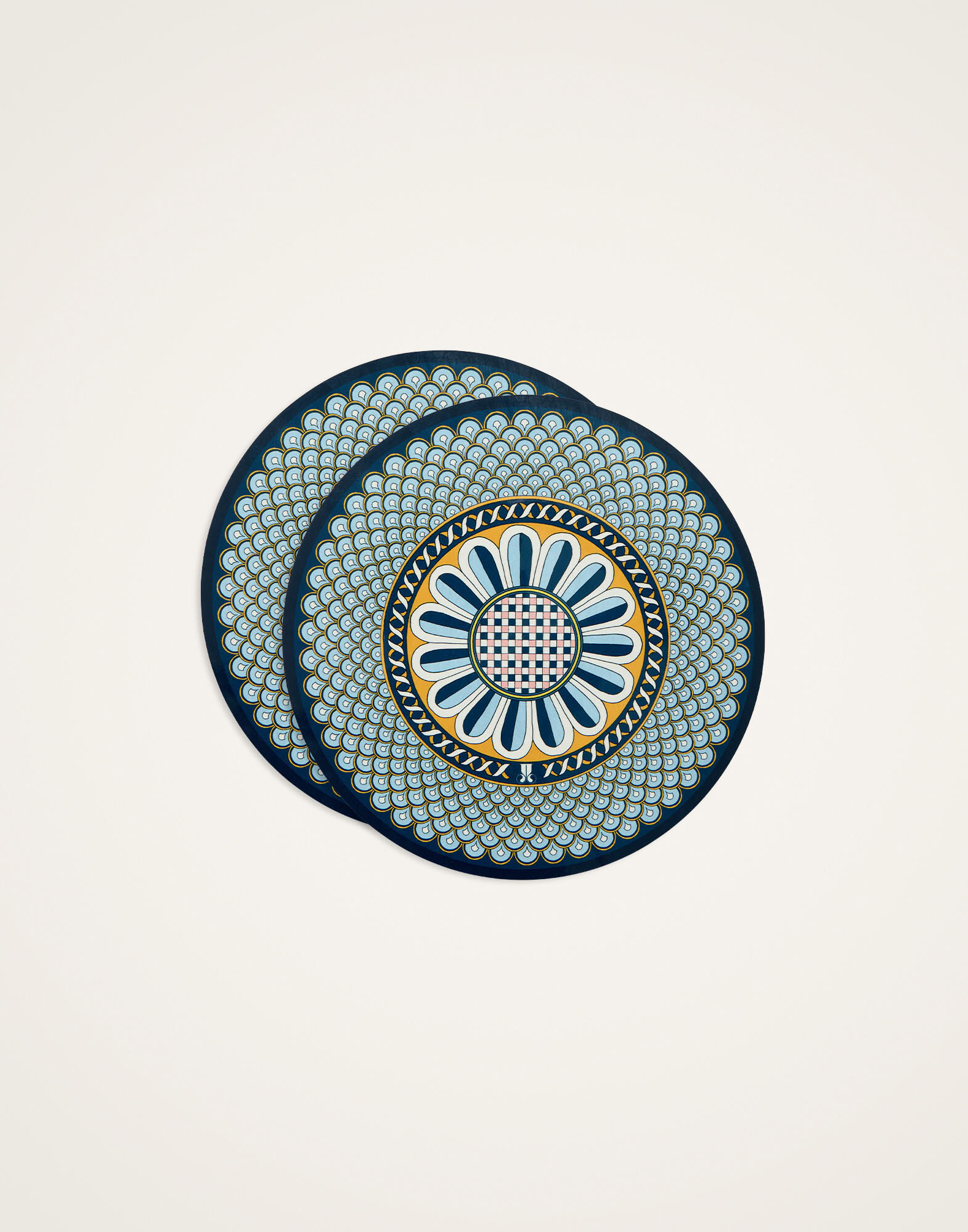 La DoubleJ Disk Placemats Set Of 2 Napoli Midnight Blue PMT0032CRK001NAP04BU04