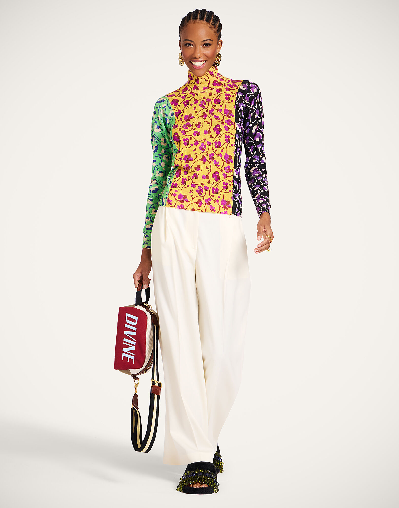 La DoubleJ Silky Turtleneck Honeysuckle Tricolor Yellow PUL0302KNI172VA455YE02