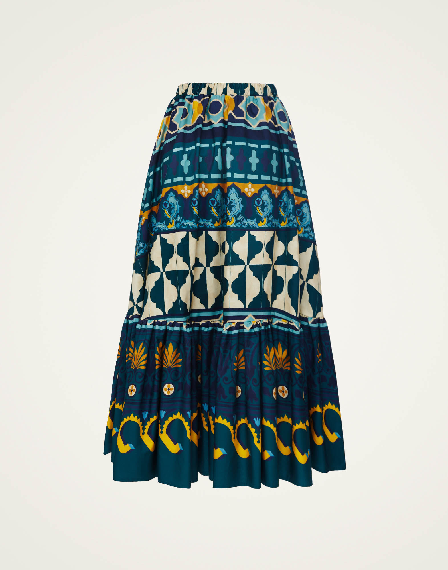 La DoubleJ Sunset Skirt Casareale Plac&egrave;e Emerald SKI0068COT039REA01GR04