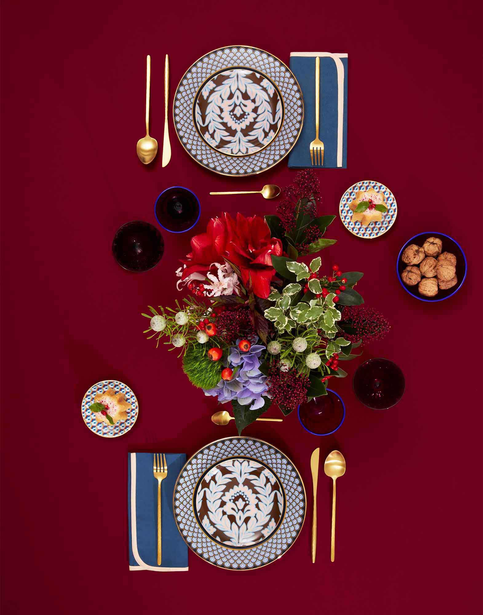 La DoubleJ Large Napkins Set Of 2 Rainbow Navy NAP0010LIN006RAI0031