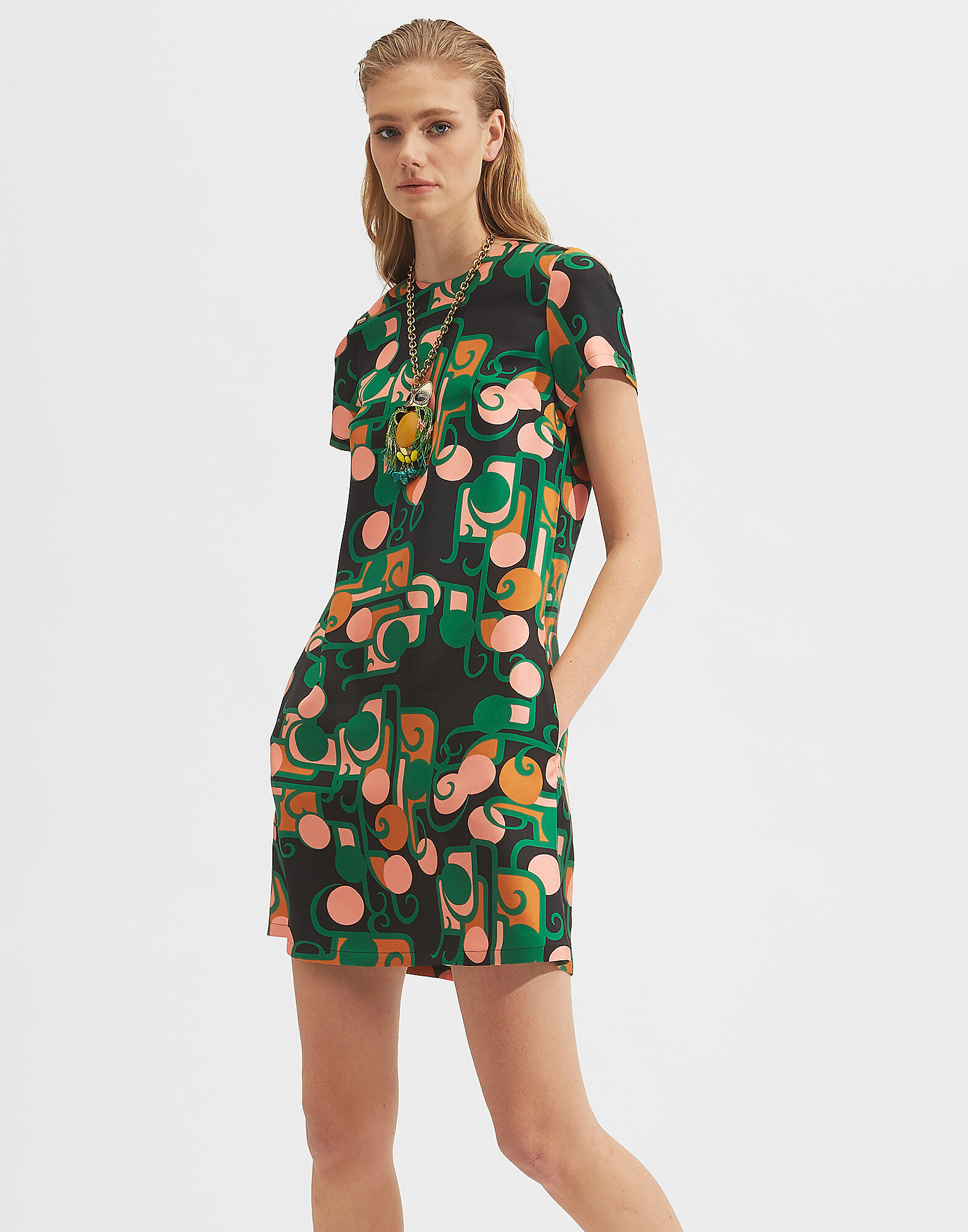 LaDoubleJ Mini Swing Dress Deco DRE0159SIL001DEC0001