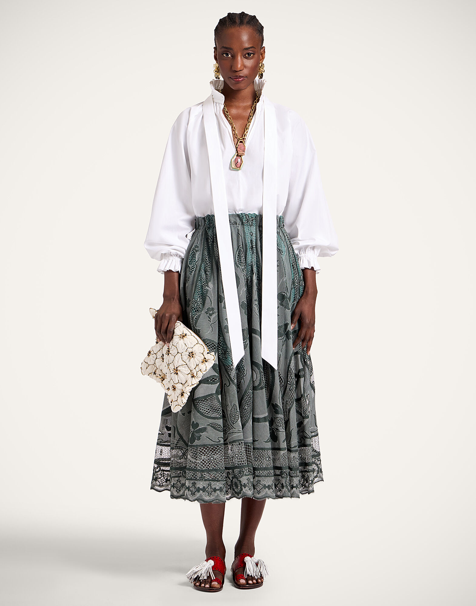 La DoubleJ Duchess Skirt Solid Emerald SKI0146EMB082STL02GR04