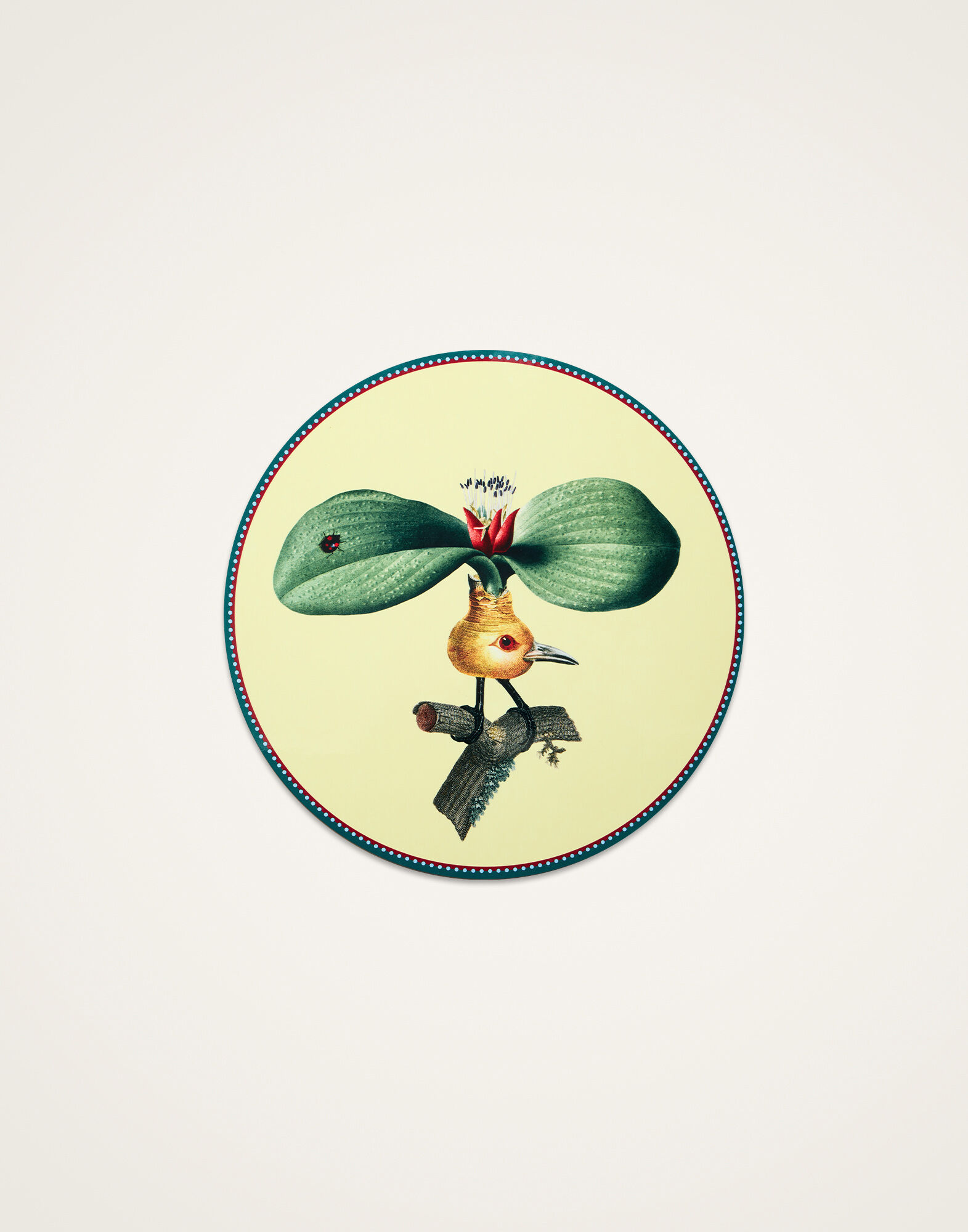 La DoubleJ Disk Placemat Leafflyer Pale Yellow PMT0016CRK001LEF01YE08