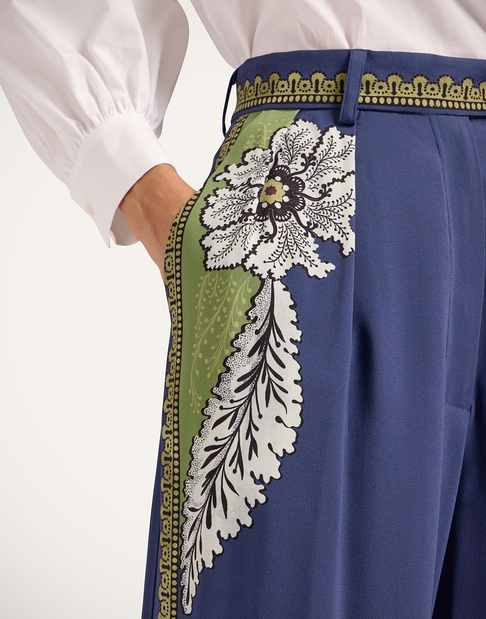 La DoubleJ Brooklyn Pants Bounty Plac&eacute;e Navy TRO0175VIS011BOU01BU06