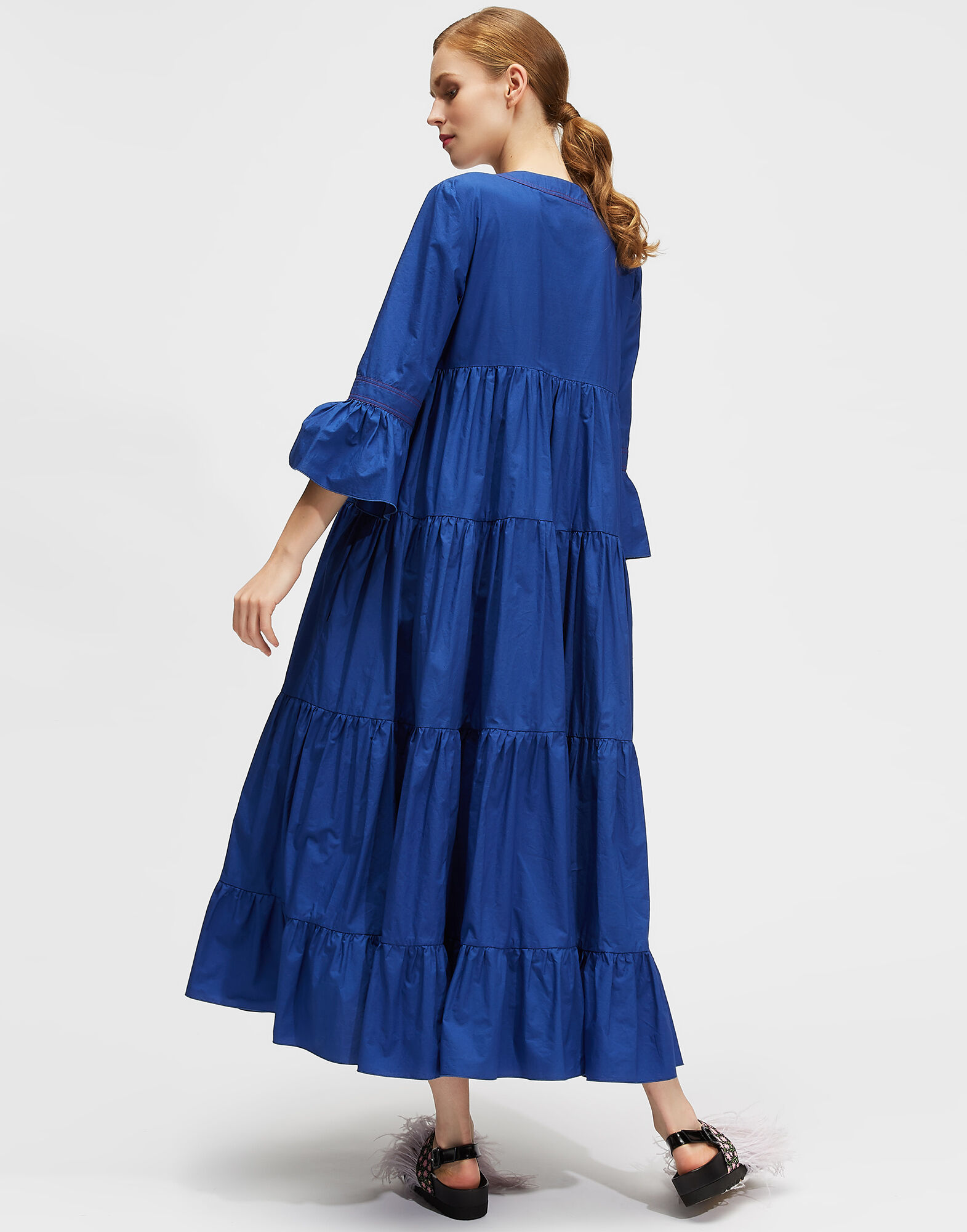 LaDoubleJ Jennifer Jane Dress Solid Blue DRE0114COT001BLU0005