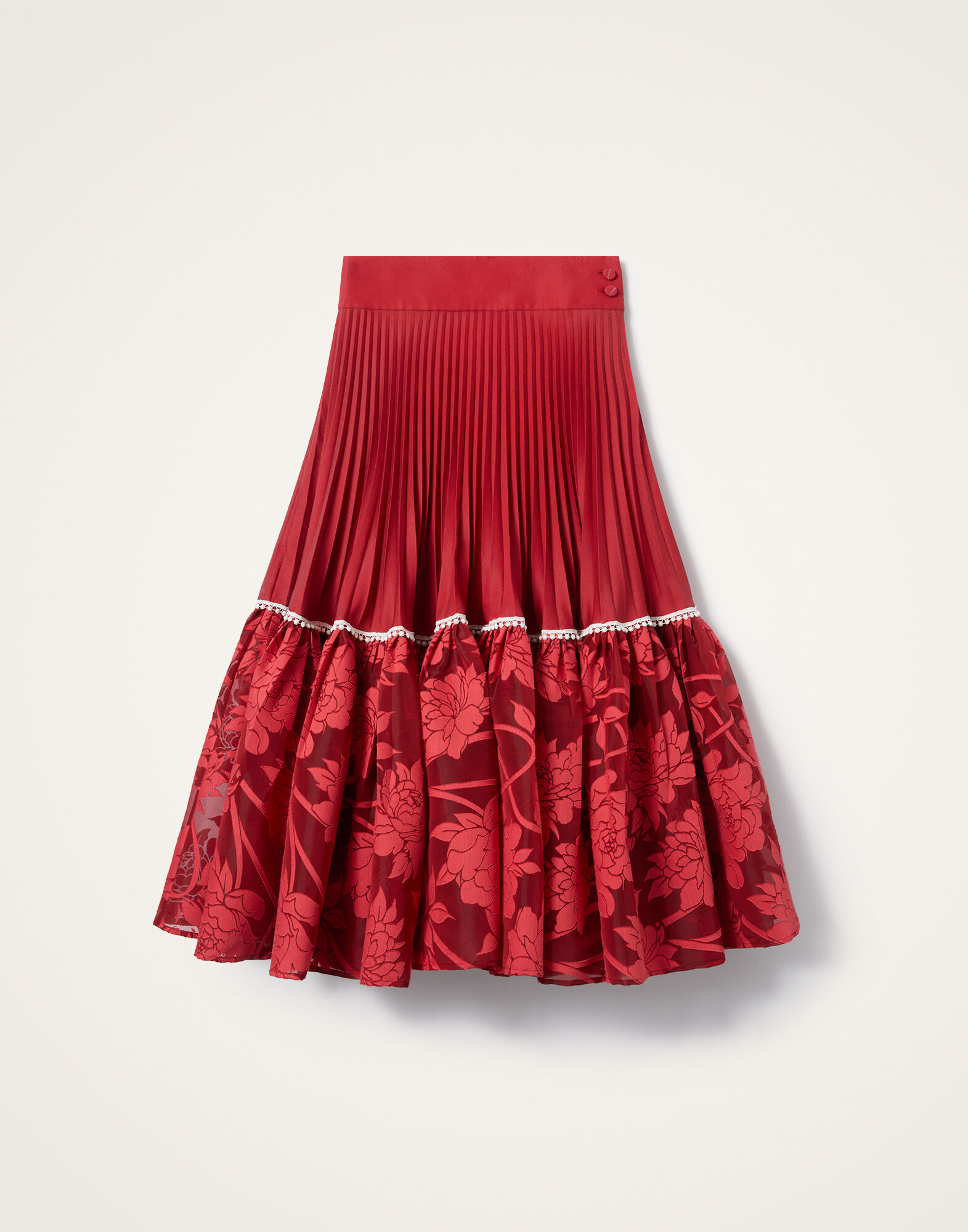 La DoubleJ Countess Skirt Solid Red SKI0188COT092SOLIDRE01