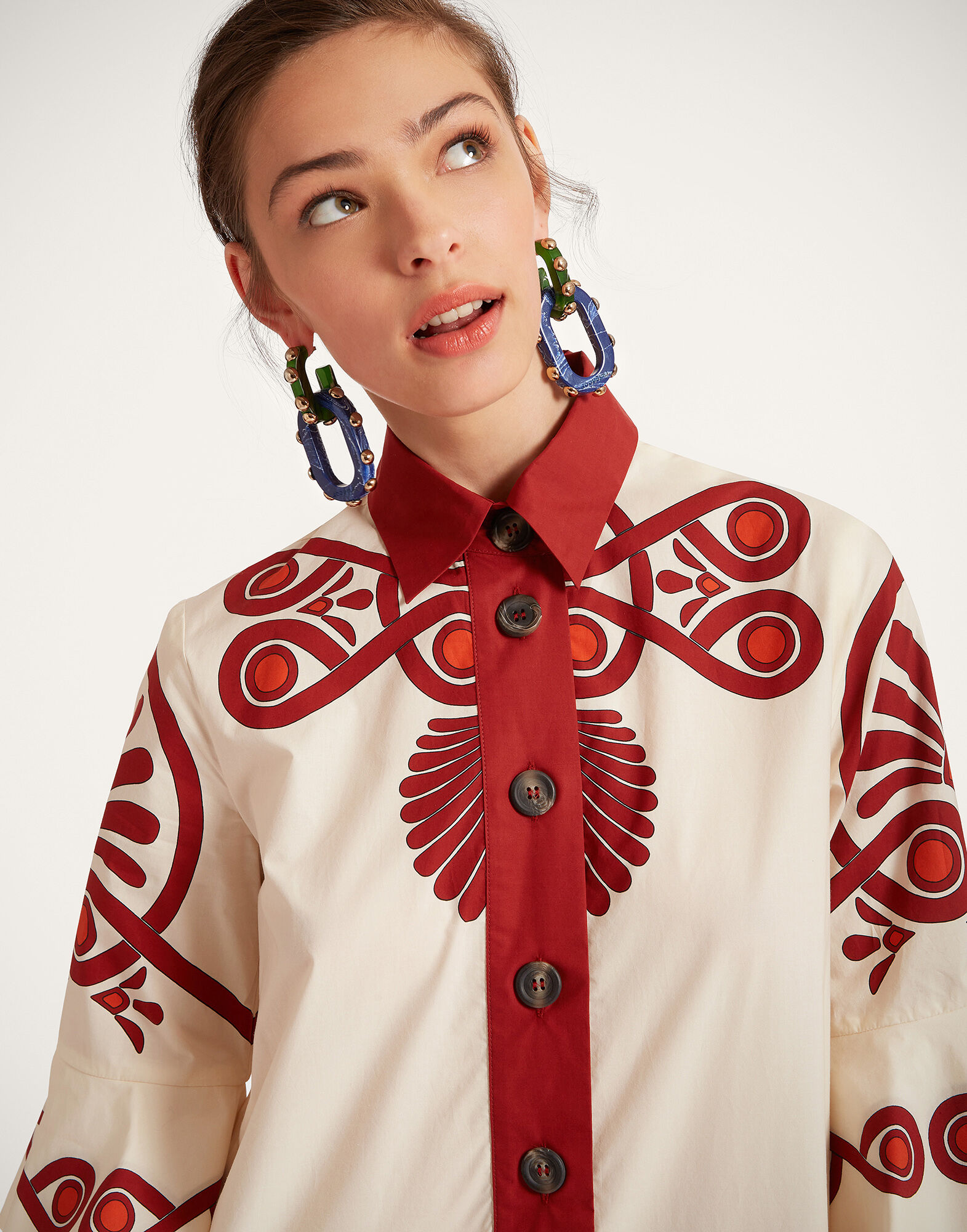 La DoubleJ Artemis Dress Medallion Plac&eacute;e Cream DRE0201COT015MED01WH03