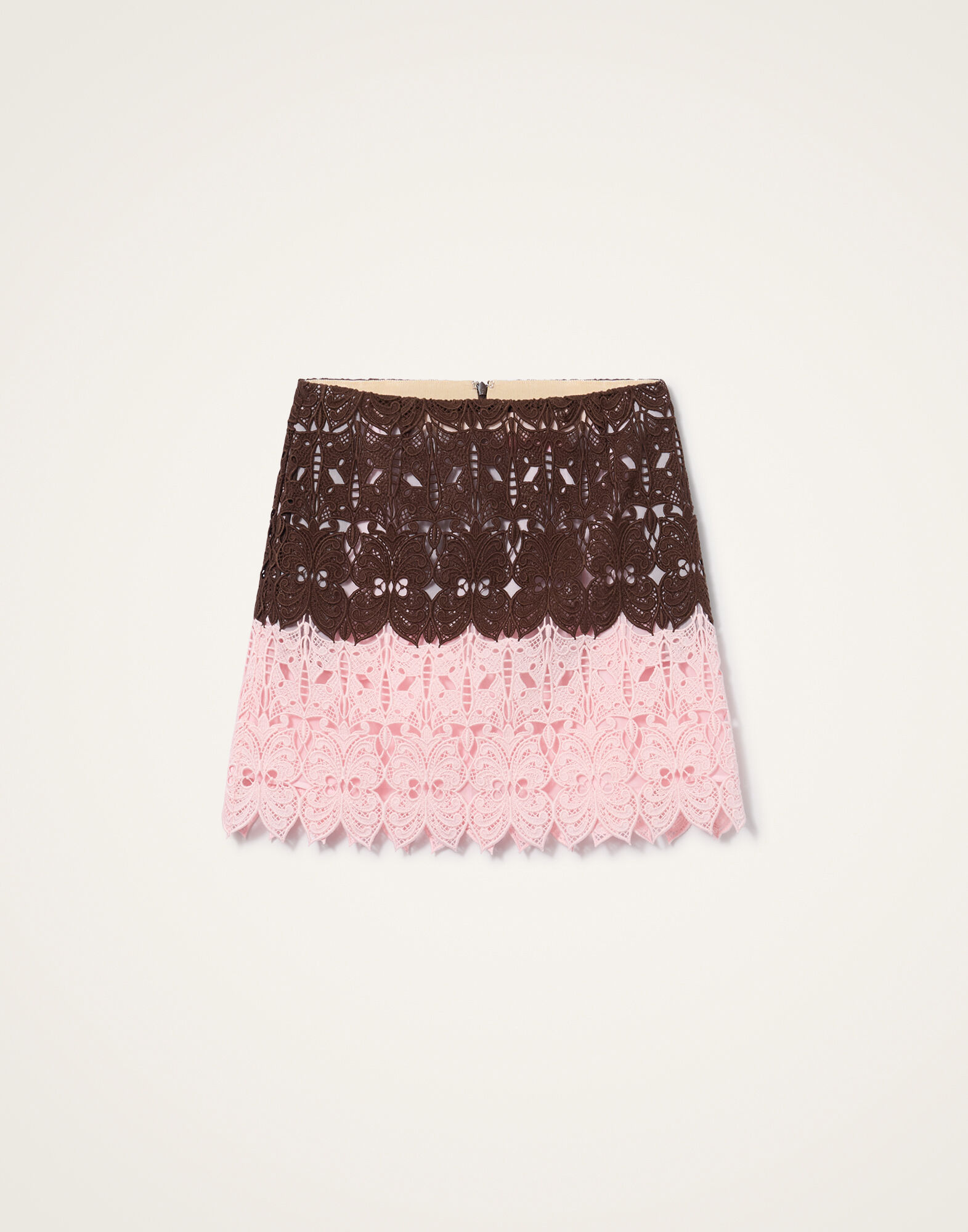 La DoubleJ Lacey Mini Baia Skirt Color Block Chocolate & Pink SKI0209LAC014BIC01BR07