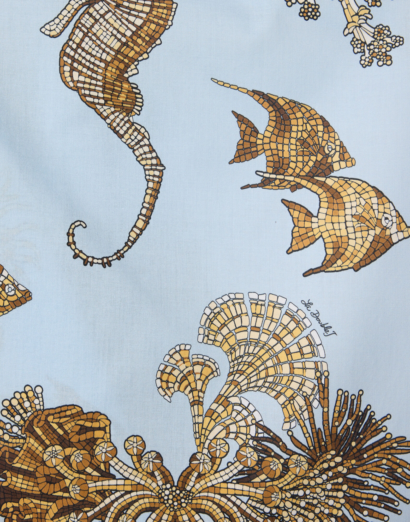 La DoubleJ Cinch Top Oceania Plac&eacute;e Light Blue TOP0210COT056OCE01BU01