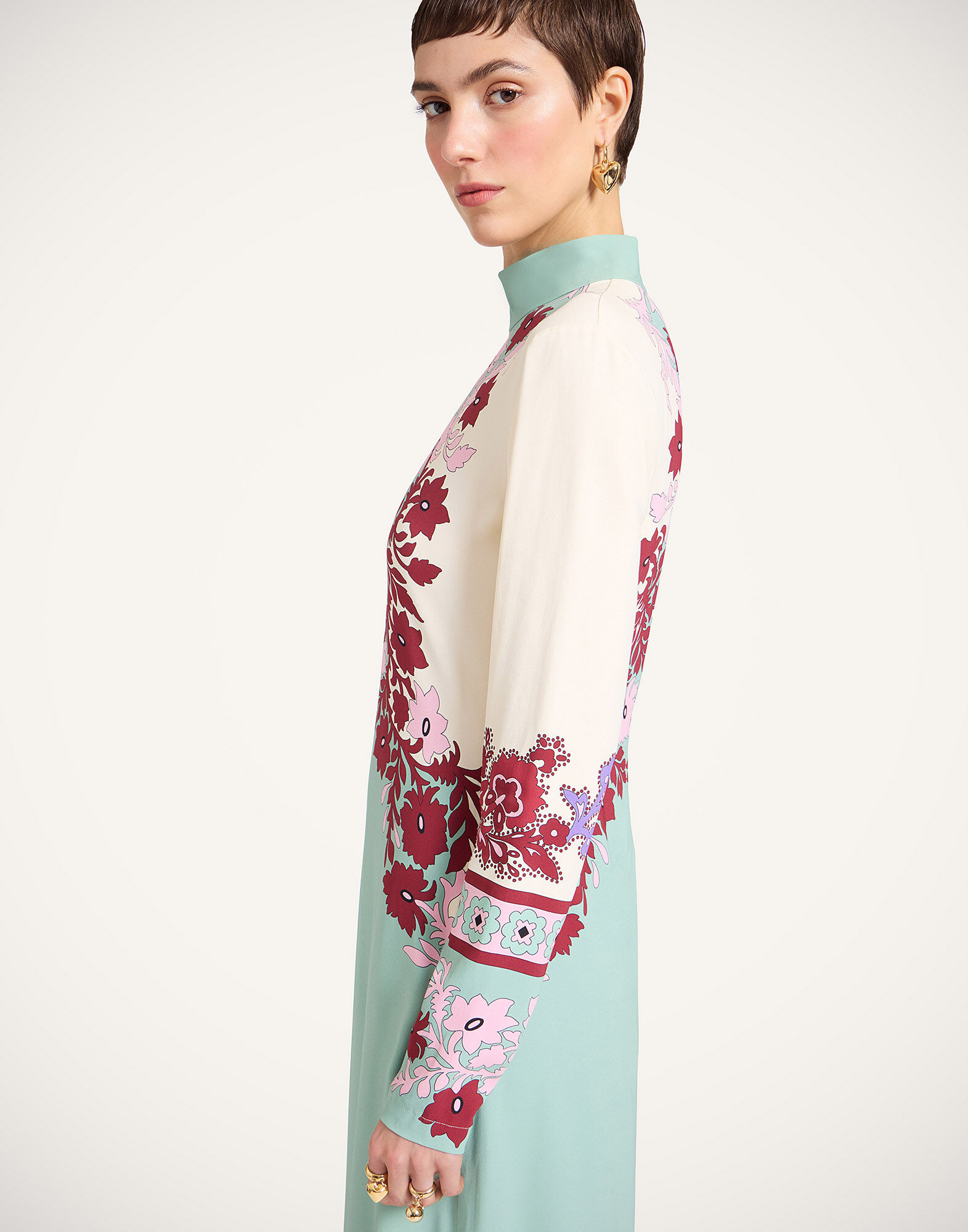 La DoubleJ Halle Dress Regalia Plac&eacute;e Menta DRE0444VIS011REG02GR11