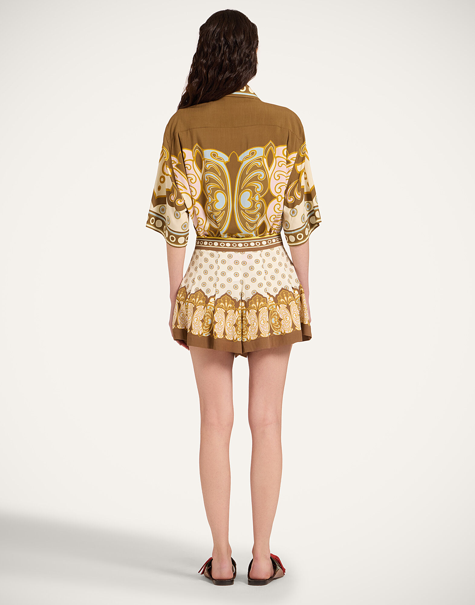 La DoubleJ Club Skort Cocoon Plac&eacute;e Brown TRO0209VIS032COC02BR02
