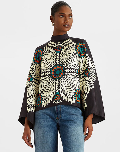 La DoubleJ Make An Exit Top Mix Tiles Plac&eacute;e Black TOP0117SIL006MIX01BL01