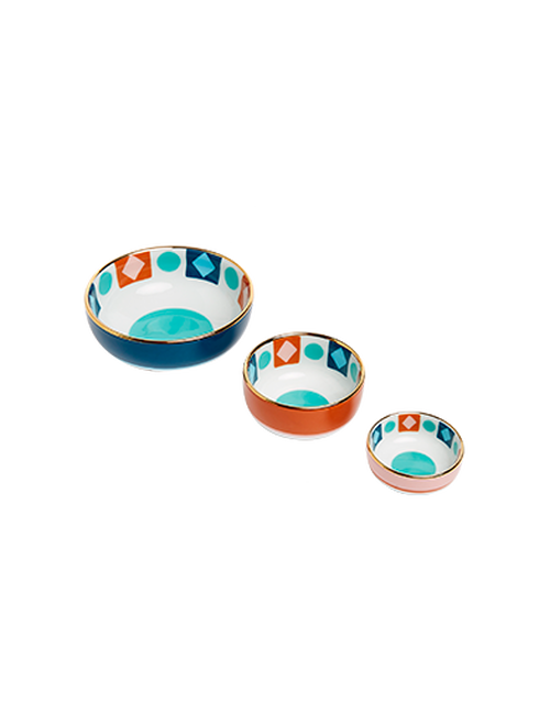 La DoubleJ Nesting Bowls Set Diamond Dots CIO0004CER001CHA0004