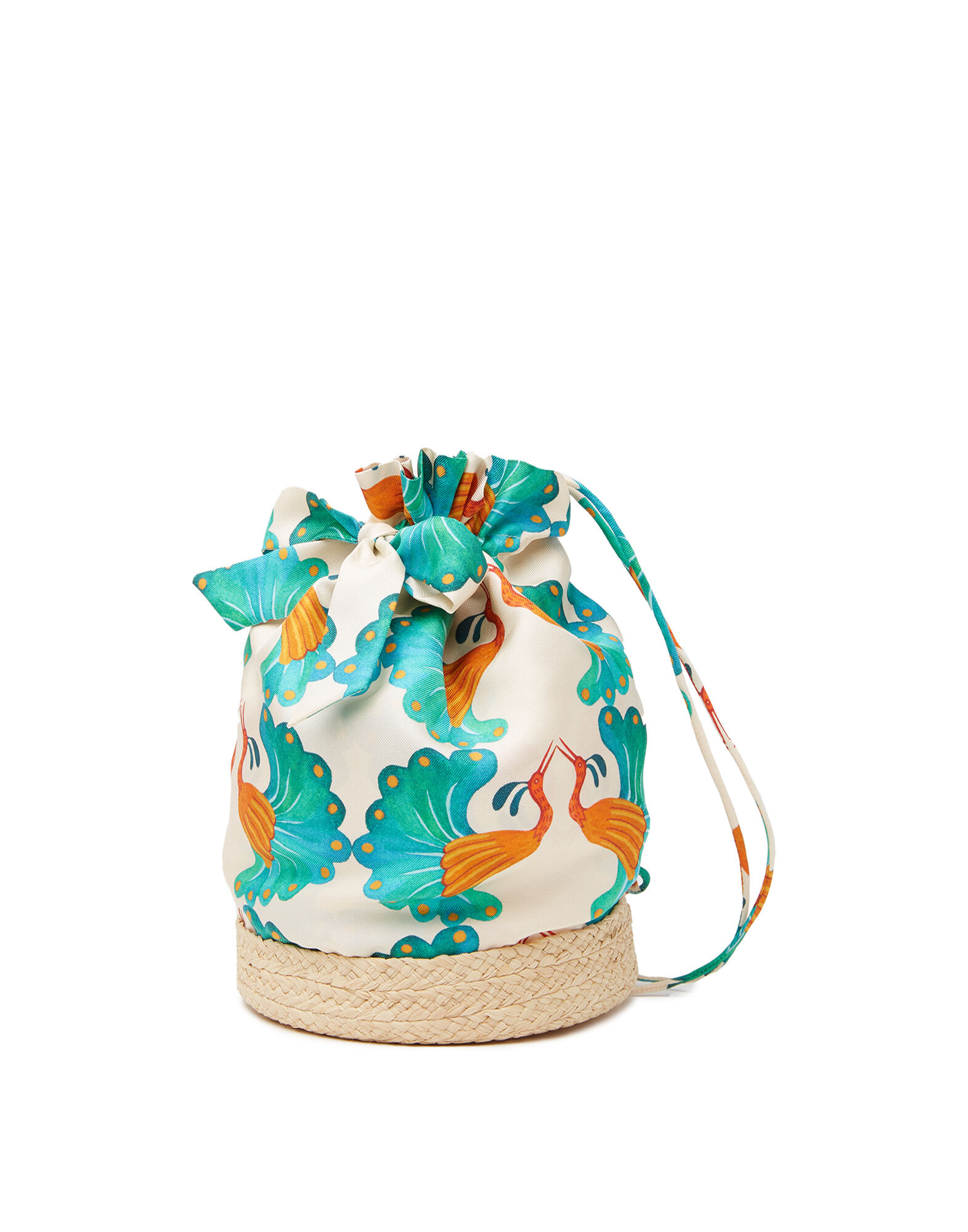 La DoubleJ Celebration Raffia Pouch Kissers BAG0034SIL006KIS0003