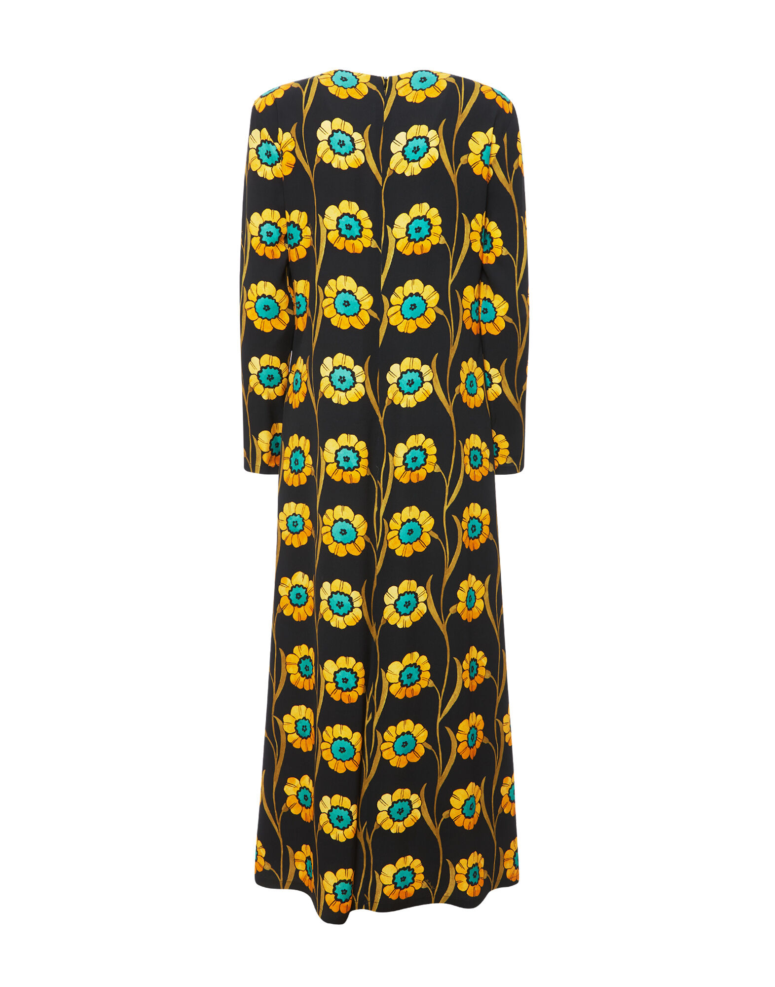 La DoubleJ Long Sleeve Swing Dress Daisychain Black DRE0184VIS001ROP01BL01