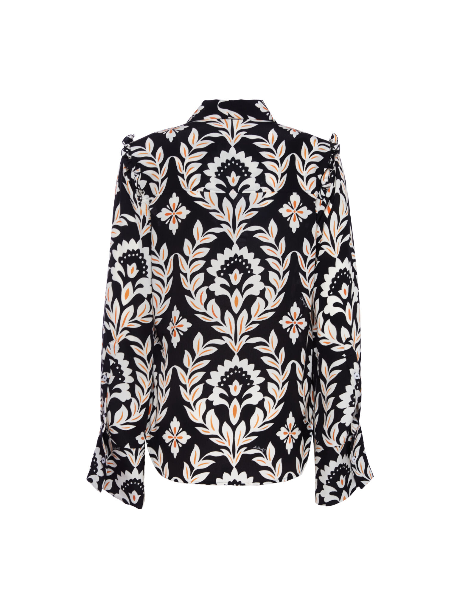 La DoubleJ Ascot Shirt Ghirlanda Black SHI0080CRE001GHI01BL01