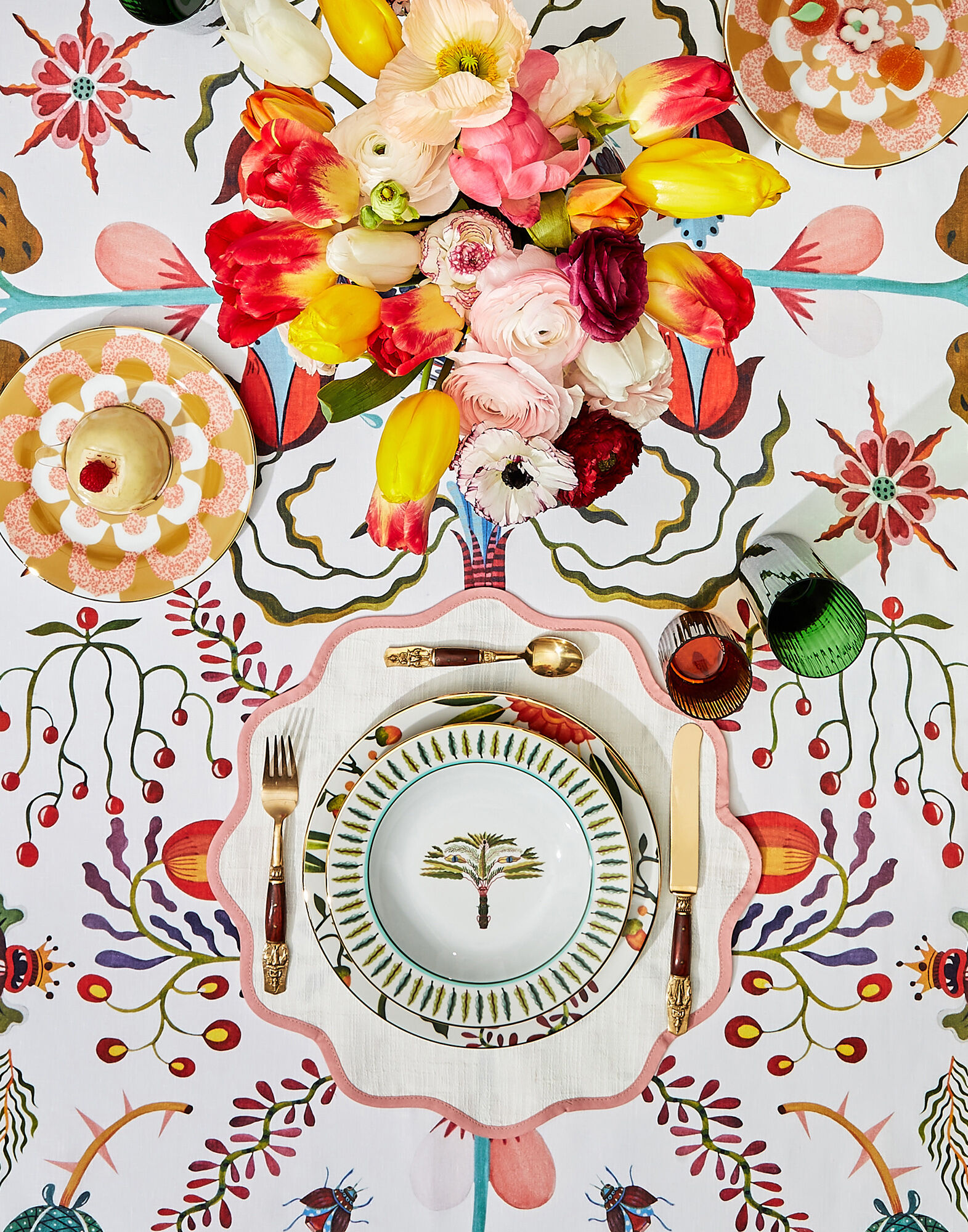 LaDoubleJ Cloud Placemat Set of 2 Pink TBM0003COT005RAI0015