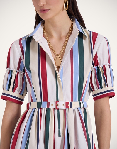 multicolor striped shirt dress Vertical Rainbow Stripe Dress | Jodifl