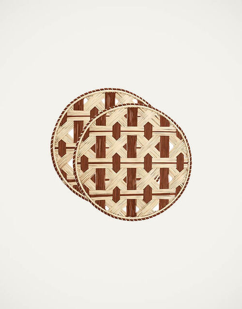 La DoubleJ Raffia Placemats Set Of 2 Napoli Cioccolato TBM0011RAF007NAP0005