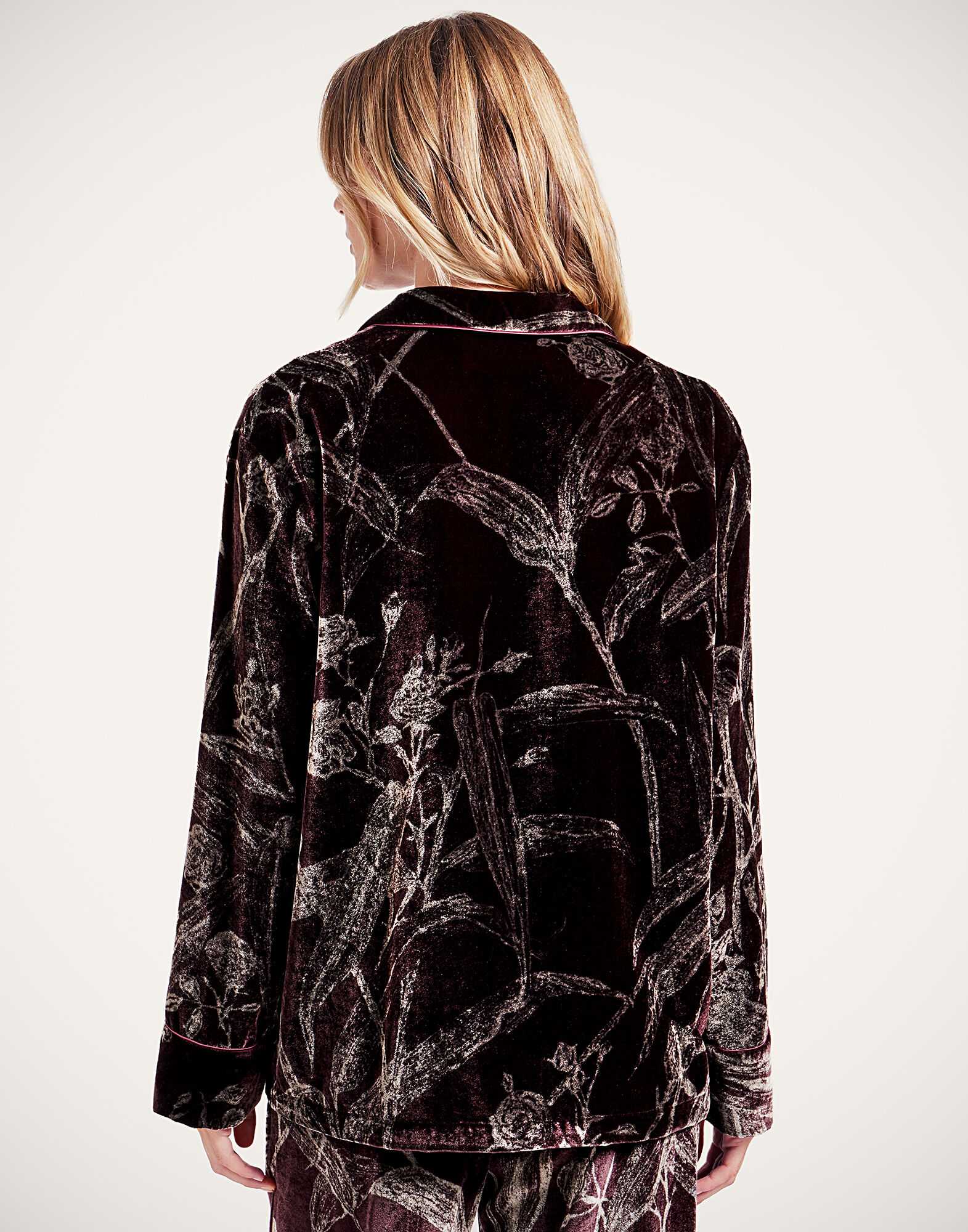 La DoubleJ Pajama Shirt Bamboo Burgundy SHI0077DEV004BMB03RE07