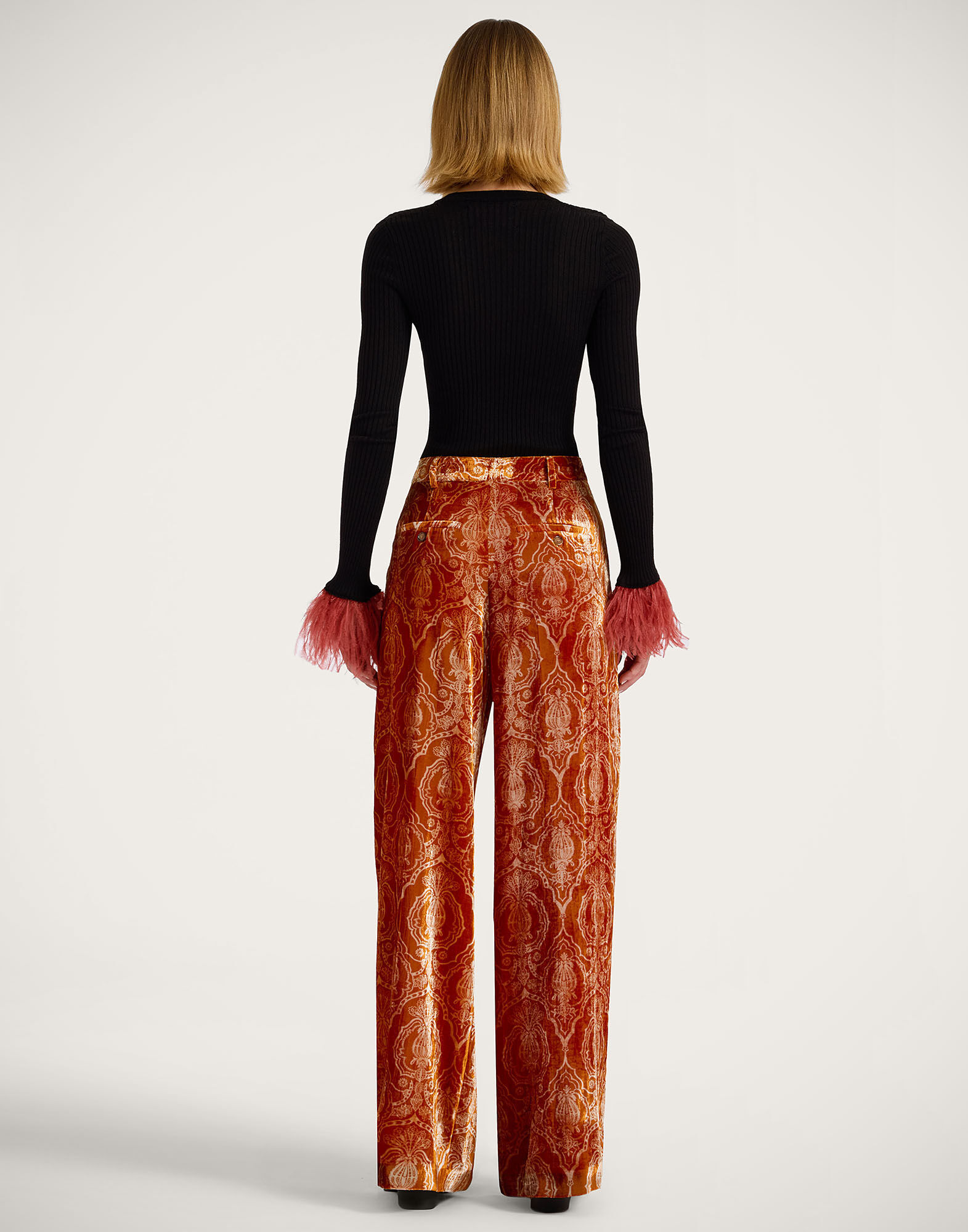 La DoubleJ Loose Pants Banquet Orange TRO0135DEV003BQT03OR02