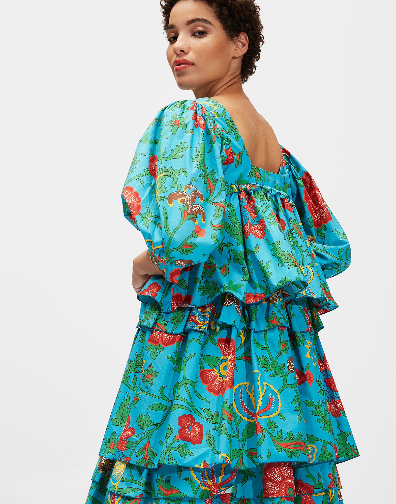 LaDoubleJ Big Mama Dress Dragon Flower Turchese DRE0049COT001DRA0005