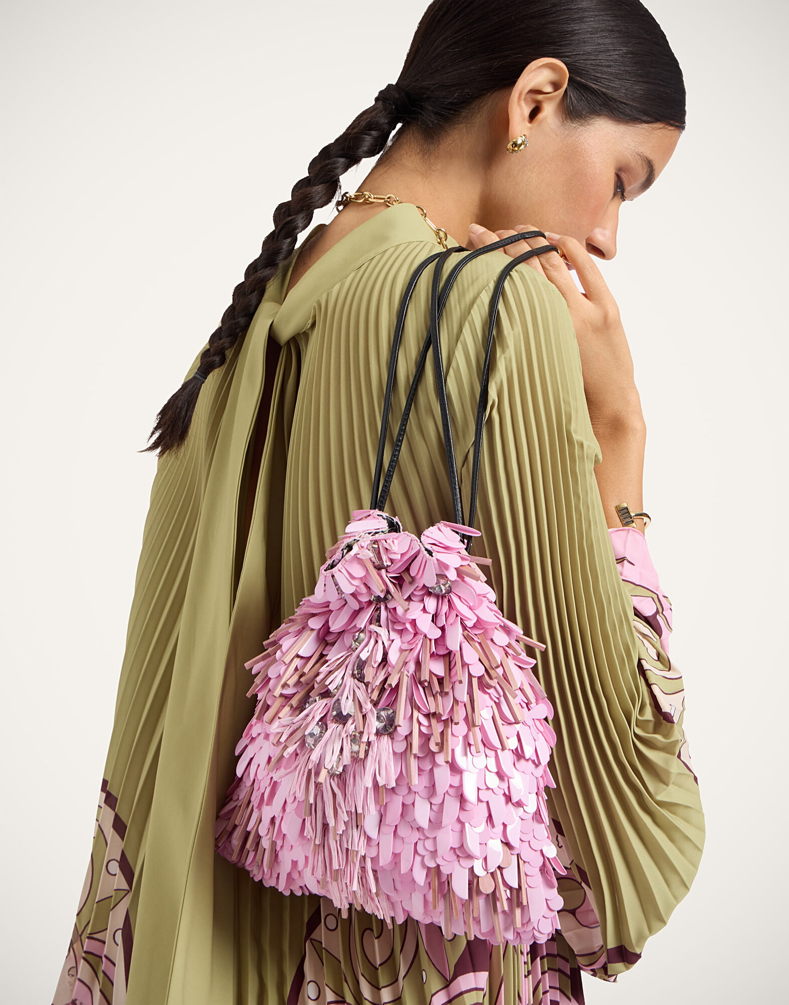La DoubleJ Dustbag Pochette Solid Pink BAG0106EMB207SOLIDPI01