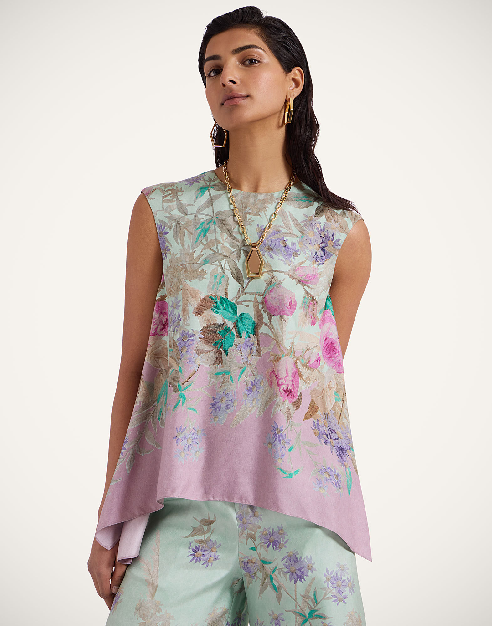 La DoubleJ San Carlo Top Heath Plac&eacute;e Mint TOP0092SIL001HEA02GR11