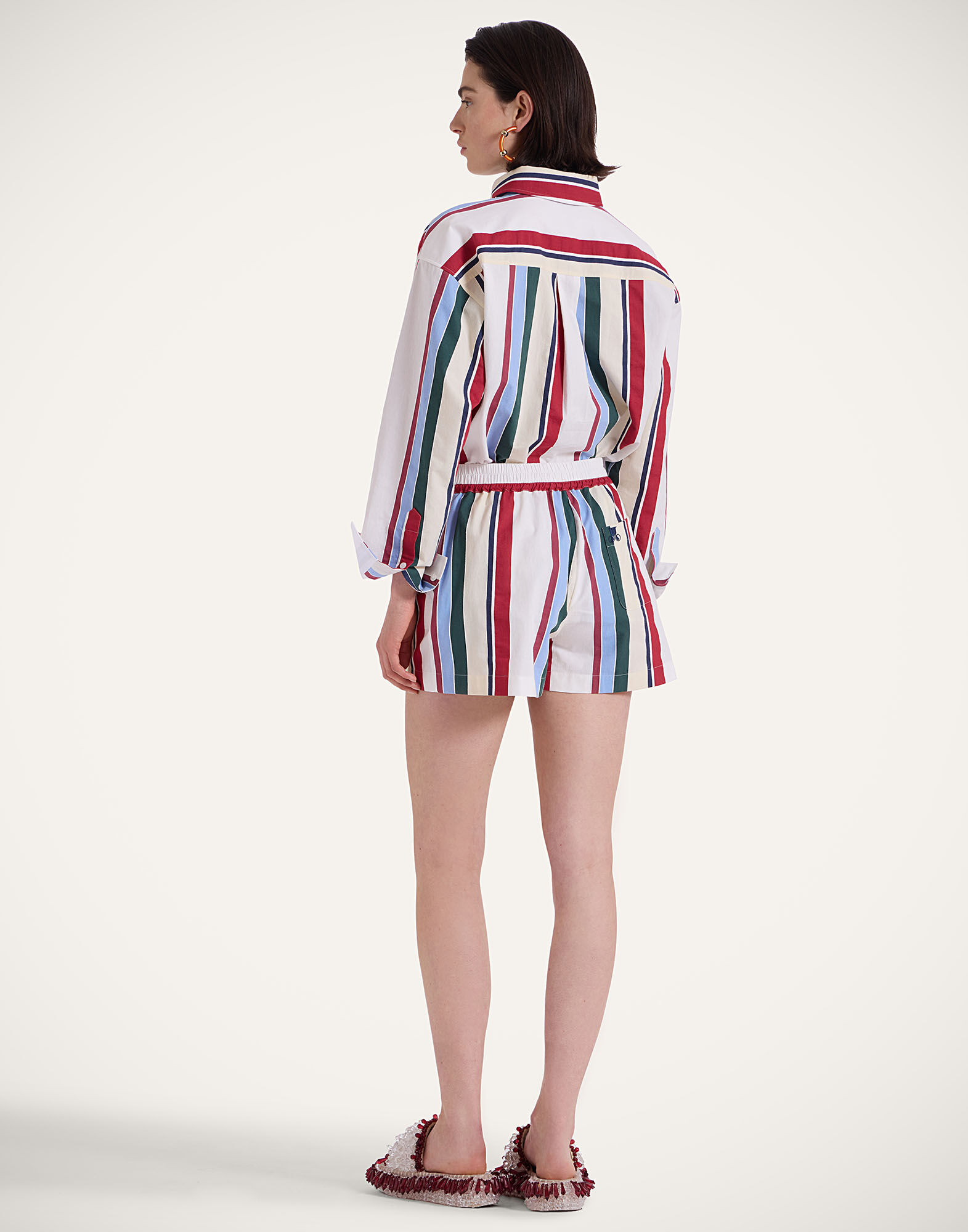 La DoubleJ Pull-Up Shorts Stripes Multicolor TRO0117JCQ106STR05MU01