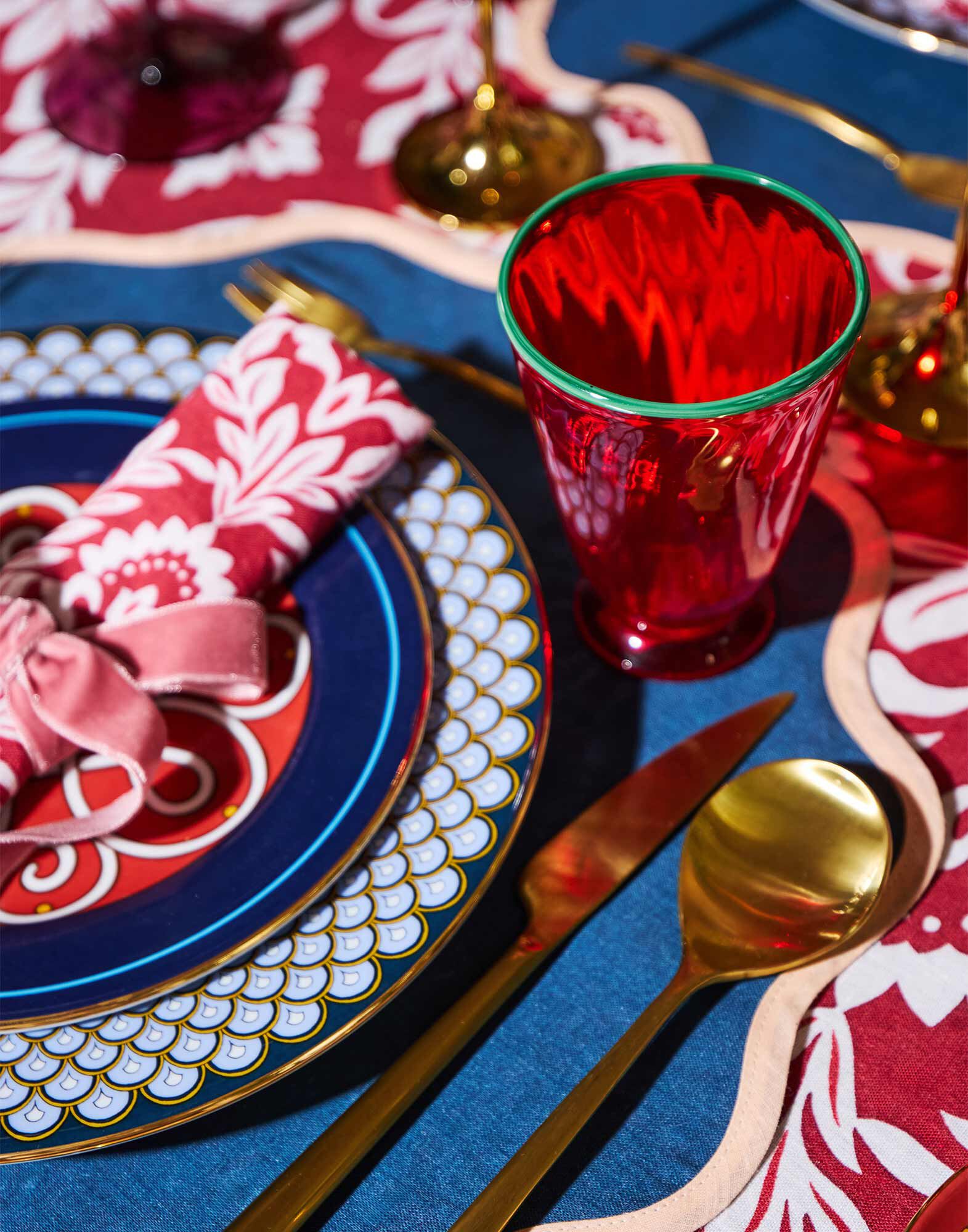 La DoubleJ Rainbow Glasses Set Of 2 Red GLA0014MUR001RED0001