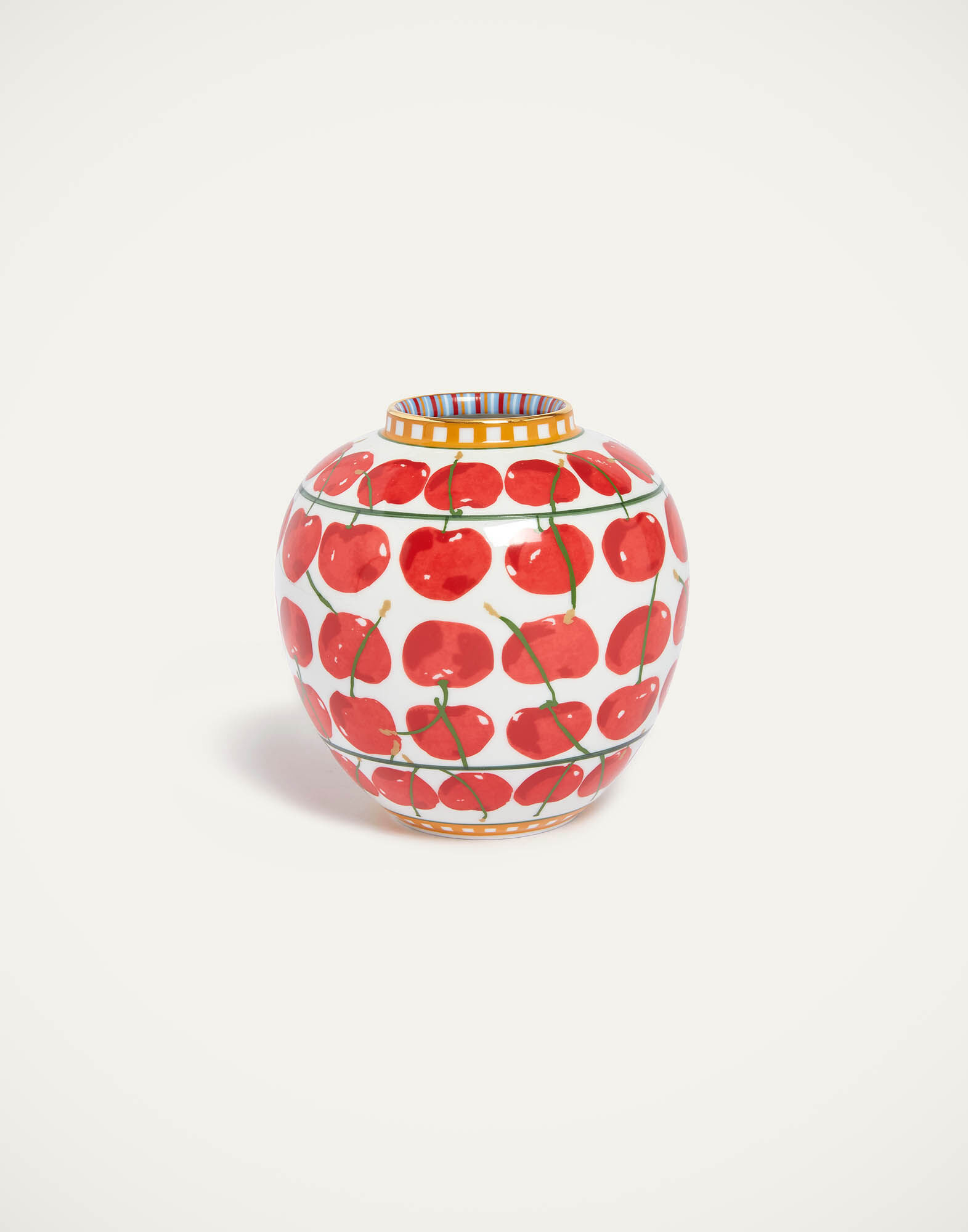 La DoubleJ Small Bubble Vase Cherries Ivory VAS0022CER001CHY05WH04