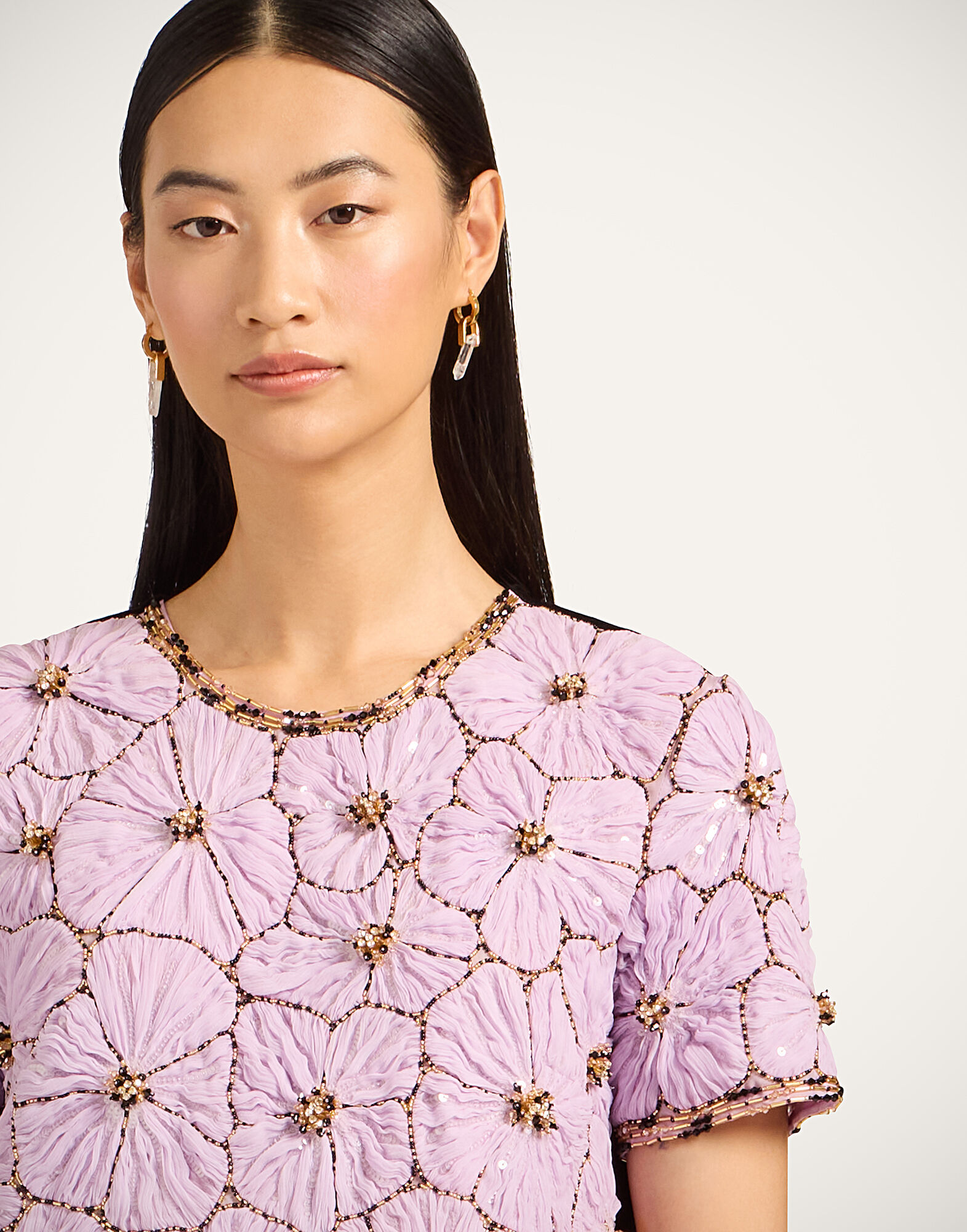 La DoubleJ Mini Swing Dress Solid Lilac DRE0973EMB110CAM01PU02