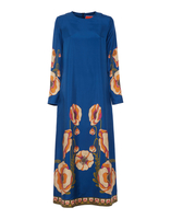 La DoubleJ Long Sleeve Swing Dress &#40;Plac&eacute;e&#41; Poppies Blue Plac&eacute;e DRE0231SIL006PPP0003