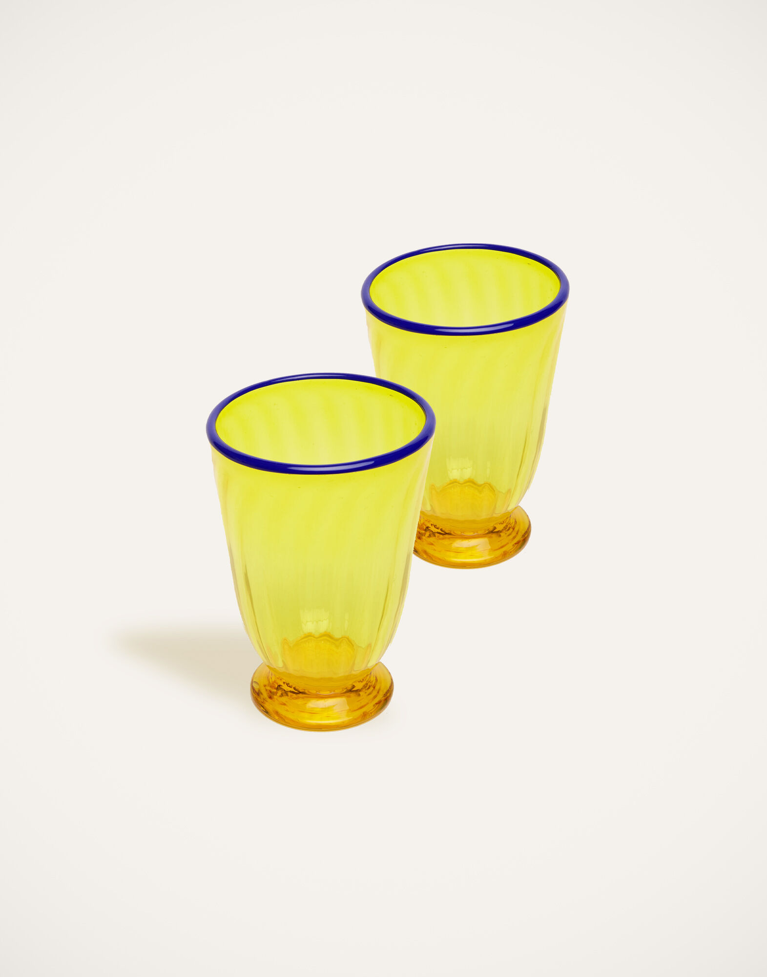 La DoubleJ Rainbow Glasses Set Of 2 Yellow GLA0014MUR001YEL0001