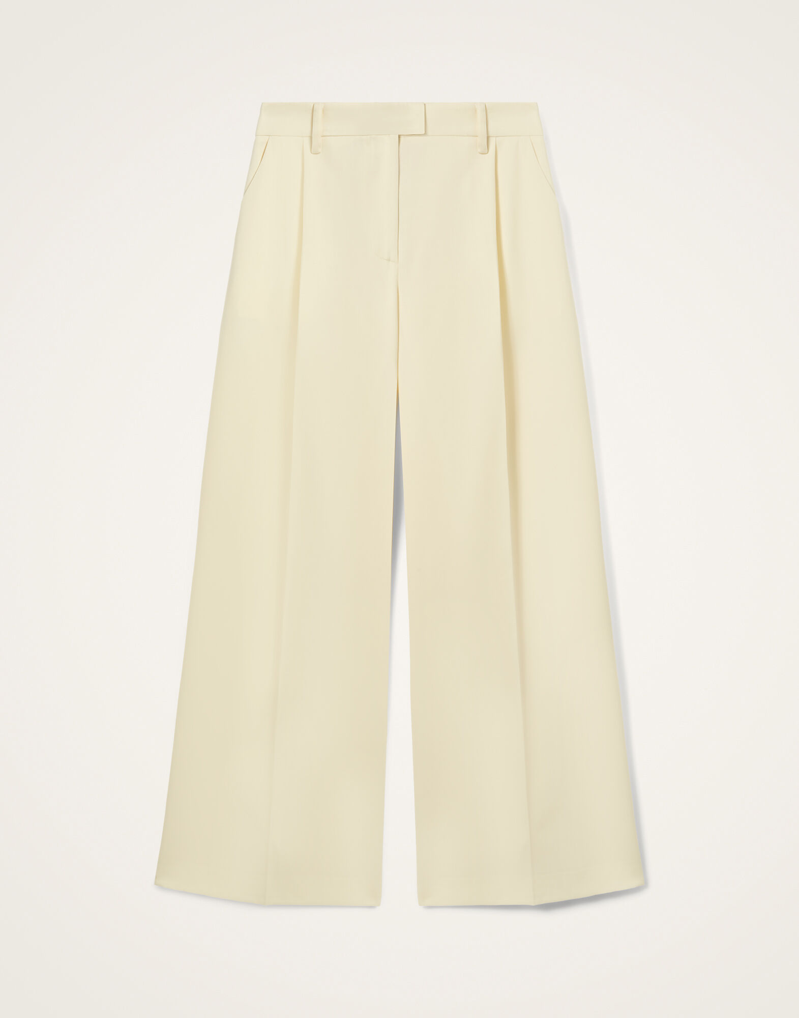 La DoubleJ Loose Pants Solid Ecru TRO0135WOL035SOLIDBR05