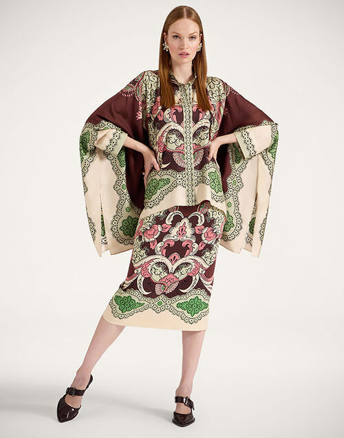 La DoubleJ Pencil Skirt Portal Placée Brown SKI0022VIS011POR02BR11