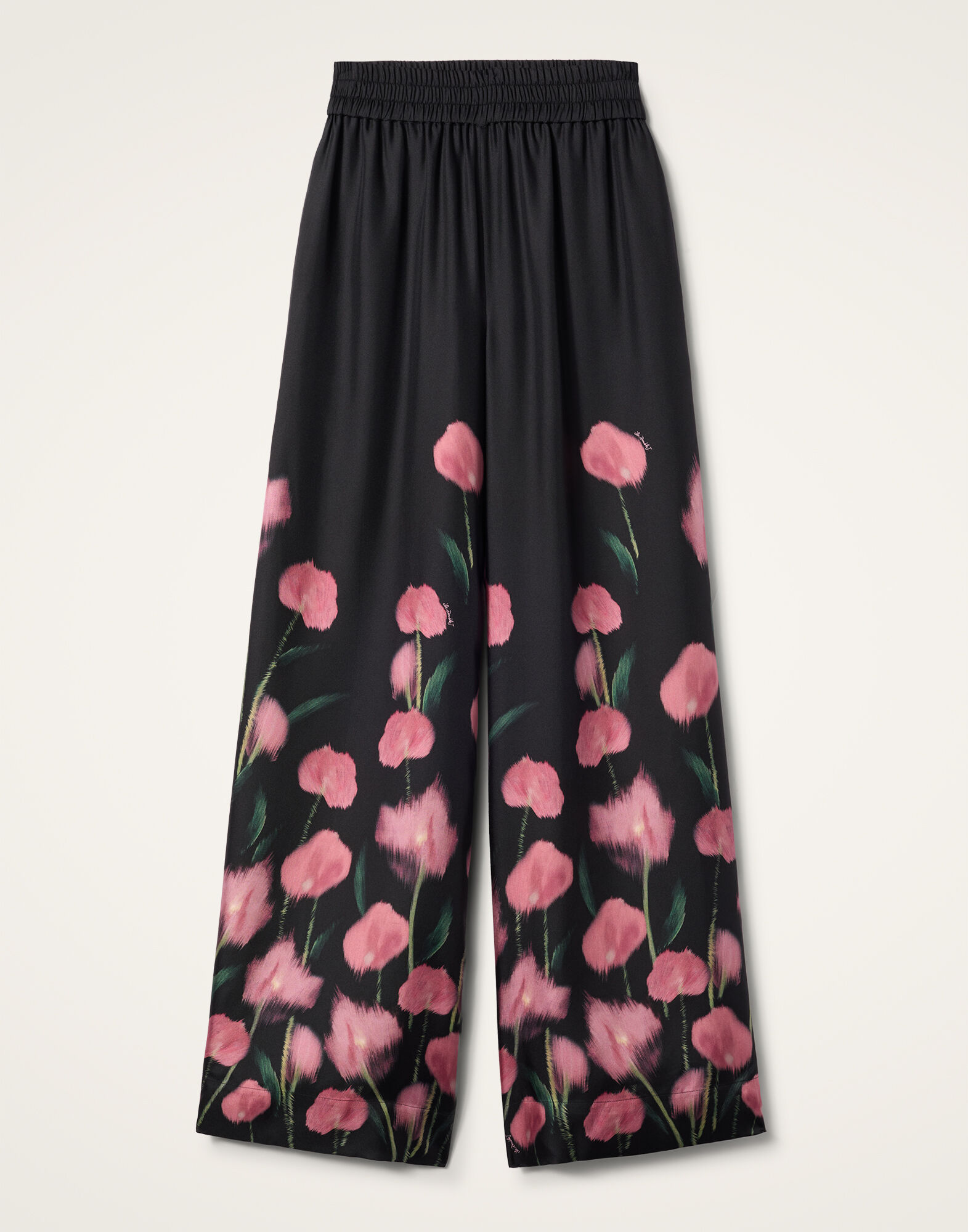 La DoubleJ Palazzo Pants Anthurium Black TRO0003SIL001ANT02BL01
