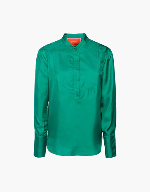 La DoubleJ Portofino Shirt Solid Green SHI0046SIL001GRE0013