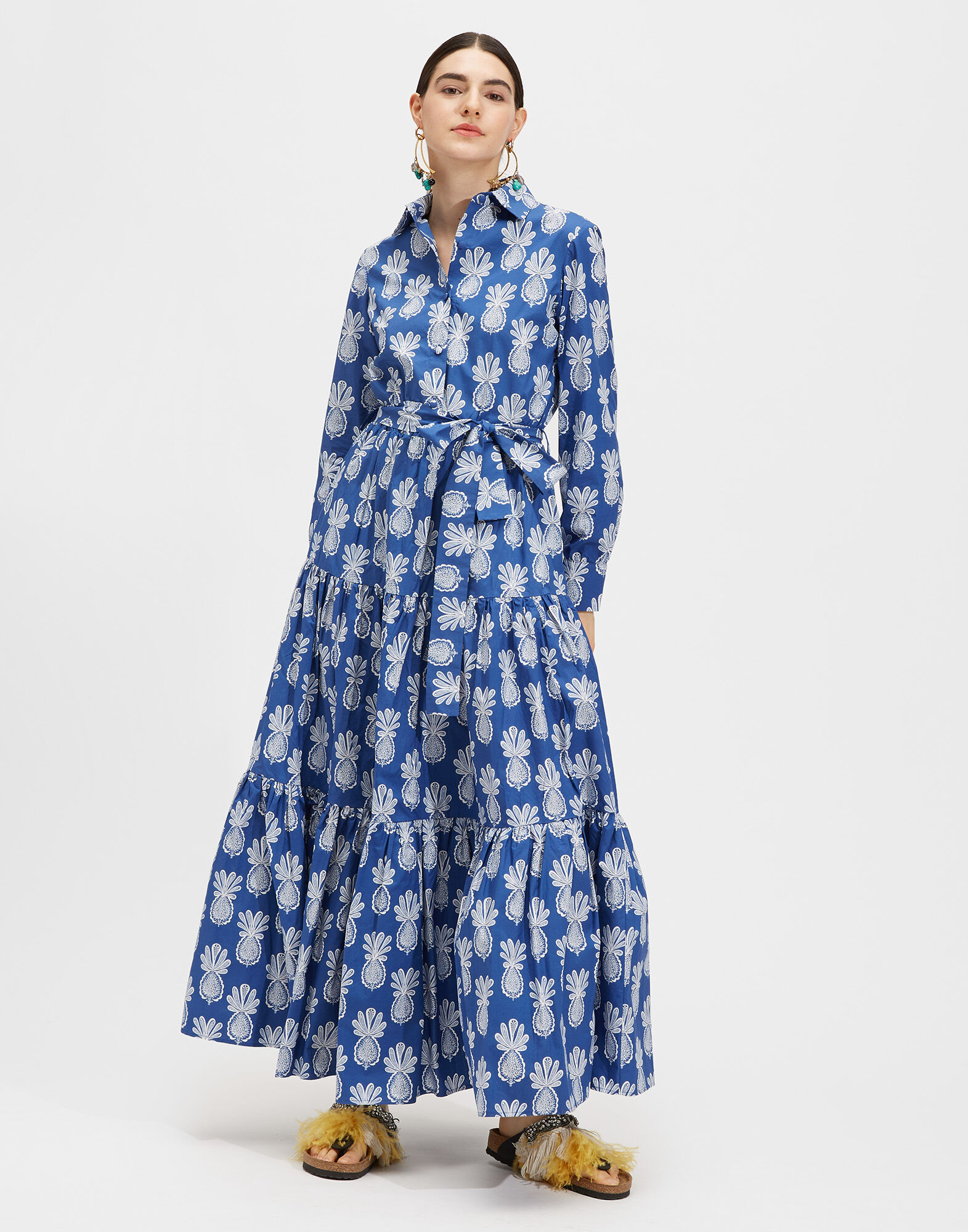 LaDoubleJ Bellini Dress Pineapple Blu DRE0016COT001PNP0004