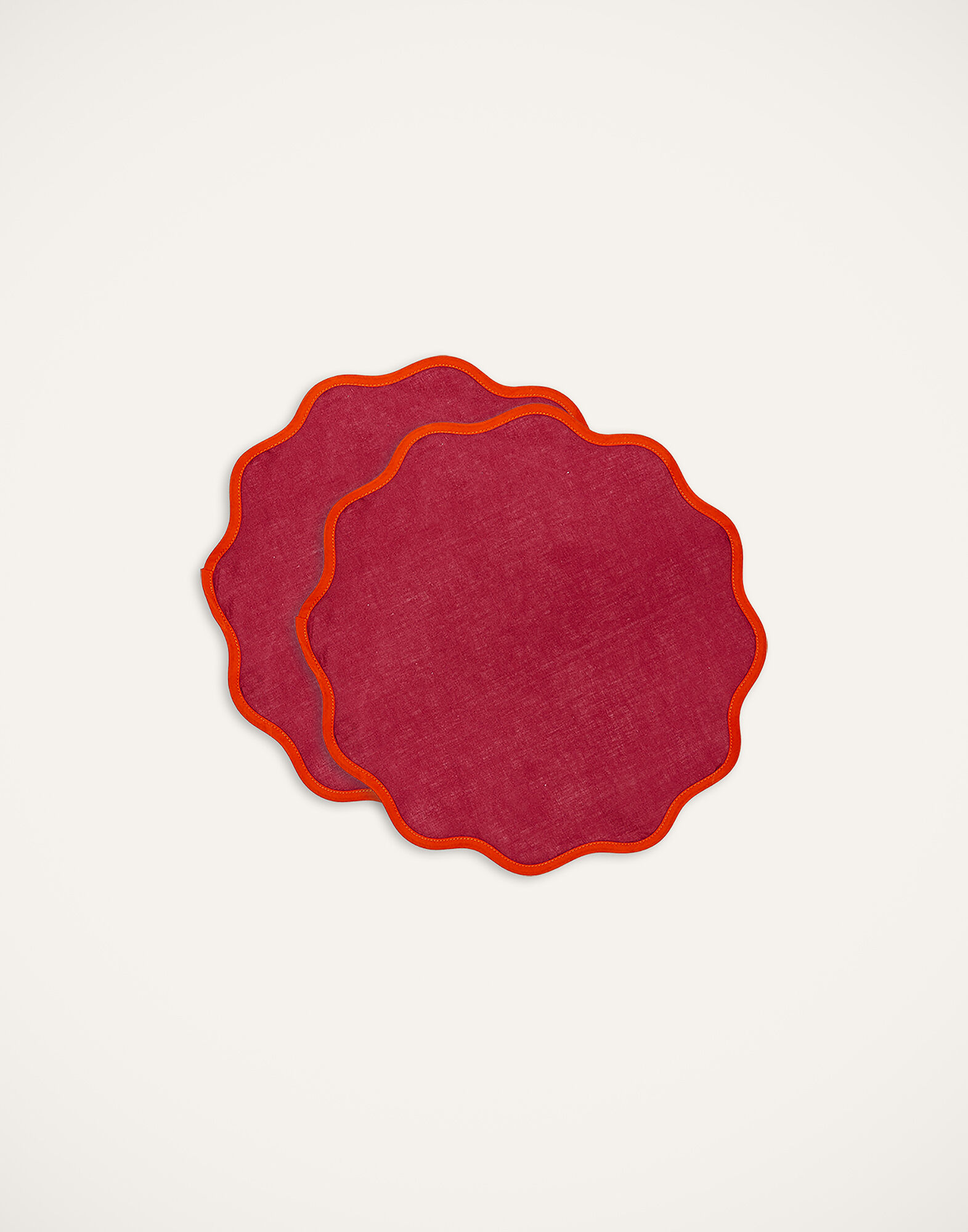 La DoubleJ Cloud Placemat Set Of 2 Rainbow Raspberry TBM0003LIN006RAI0029