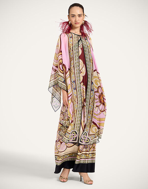 La DoubleJ Roy Dress Kells Swirl Plac&eacute;e Burgundy DRE0304SIL006KLS01RE07