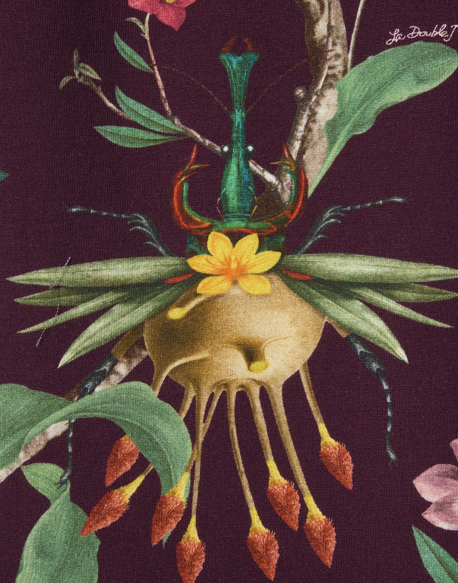 La DoubleJ Meditation Pants Zooflora Burgundy TRO0055JER020ZOF02RE02