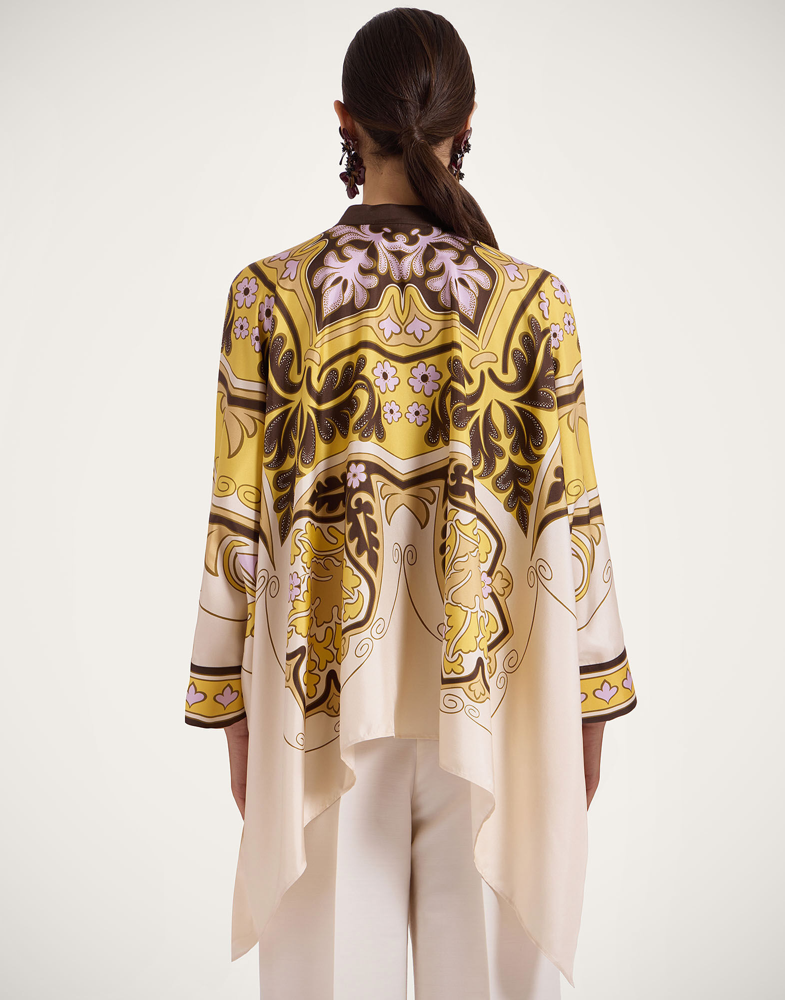 La DoubleJ Foulard Shirt Spells Plac&eacute;e Yellow SHI0059SIL006SPE01YE02