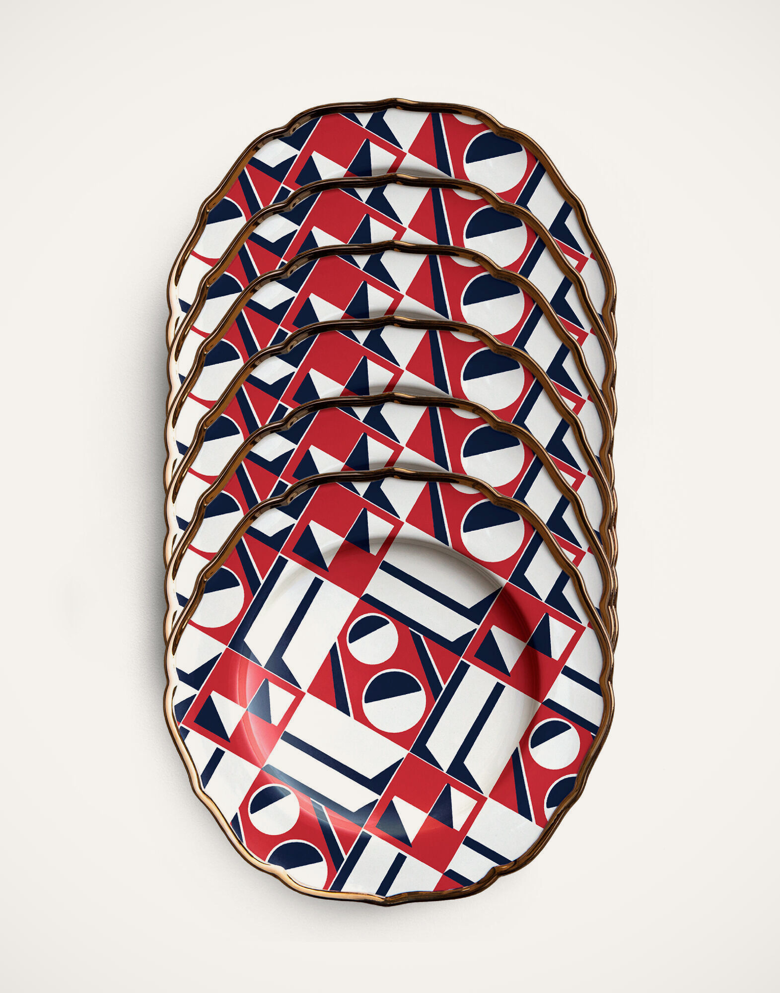 La DoubleJ Dessert Plates Set of 6 Geometrico DIS0021CER001GEO0001