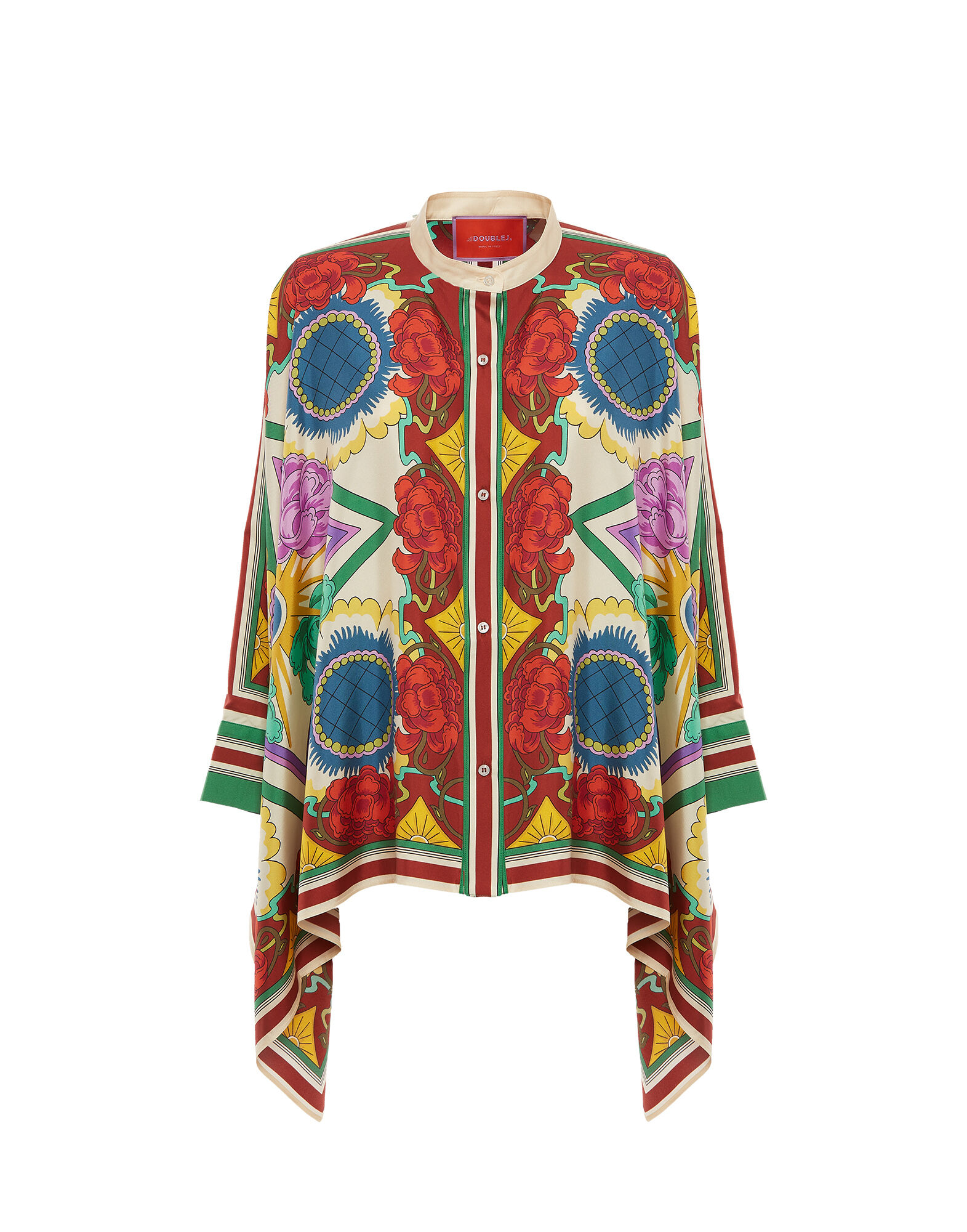 La DoubleJ Foulard Shirt Taormina Plac&eacute;e Ivory SHI0059SIL006LRT01WH04