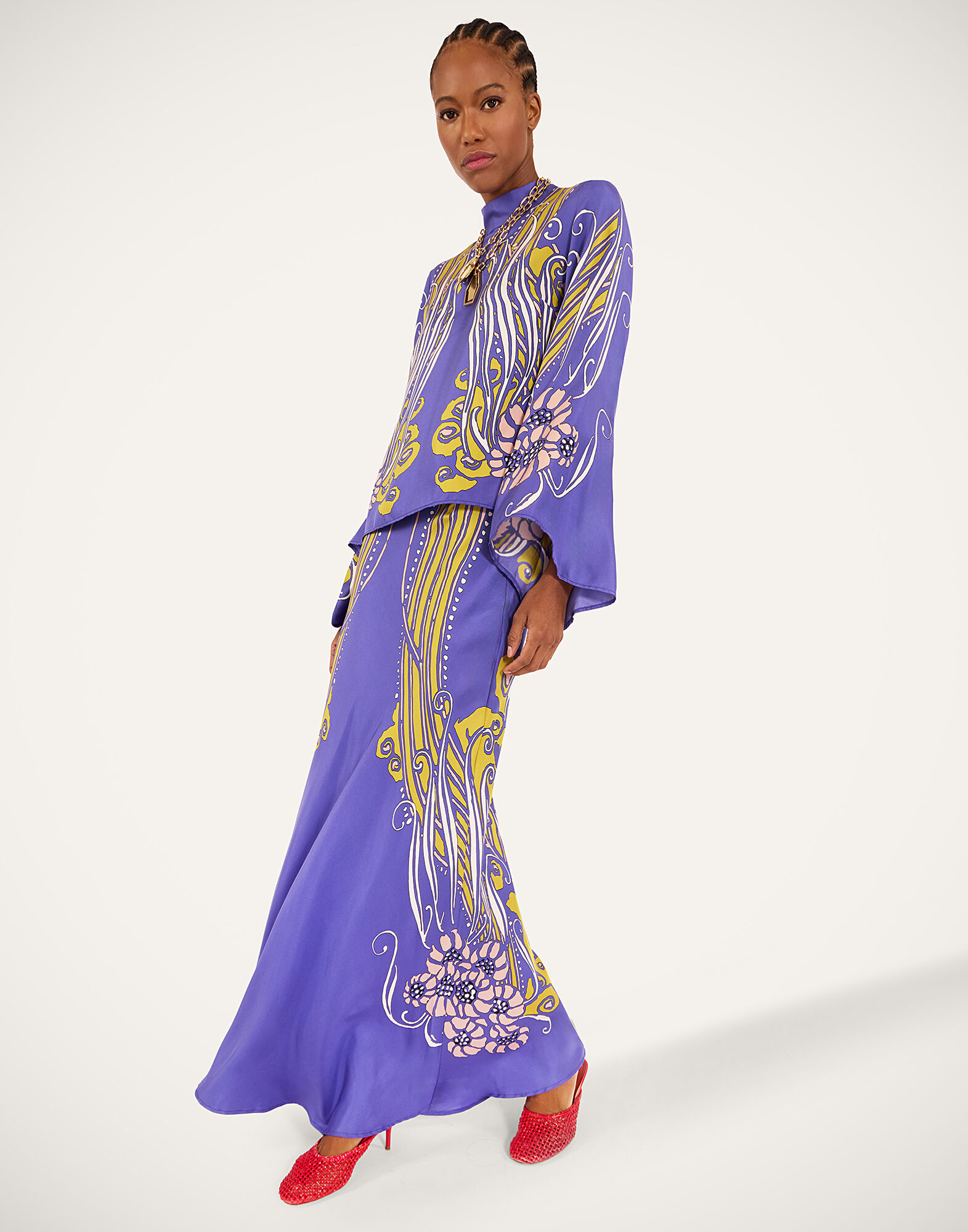 La DoubleJ Make An Exit Top Atlantis Plac&eacute;e Purple TOP0117SIL017ATL03PU01