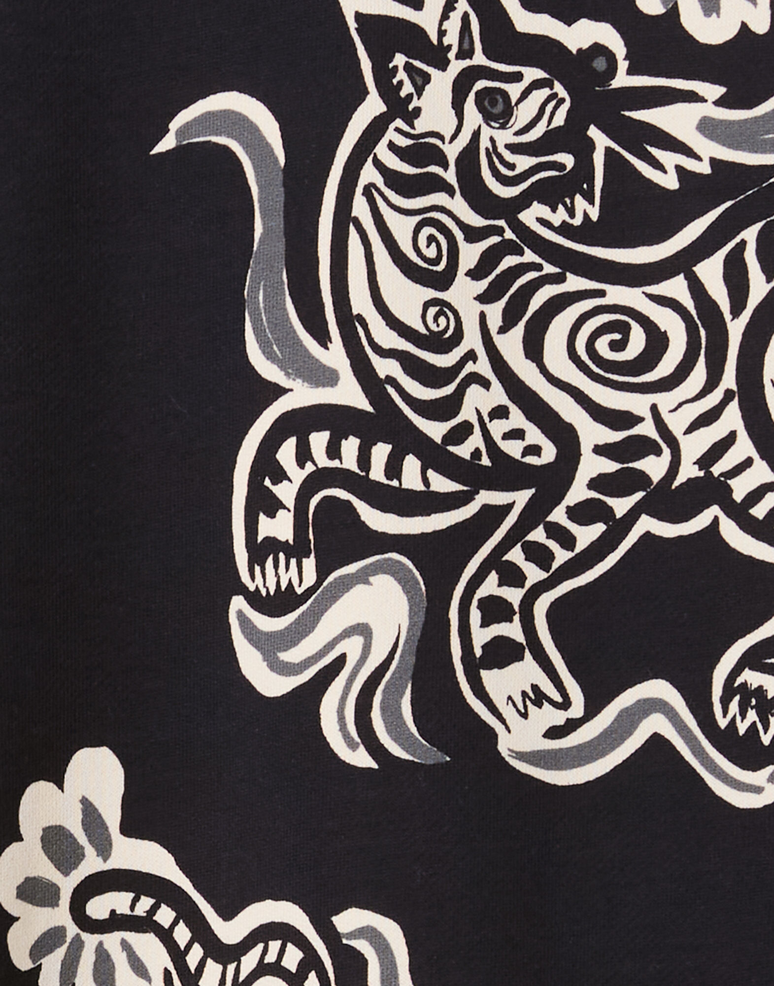 La DoubleJ Off Court Sweatshirt Crazy Tigers Black & White SWE0035JER054TIG01BL03